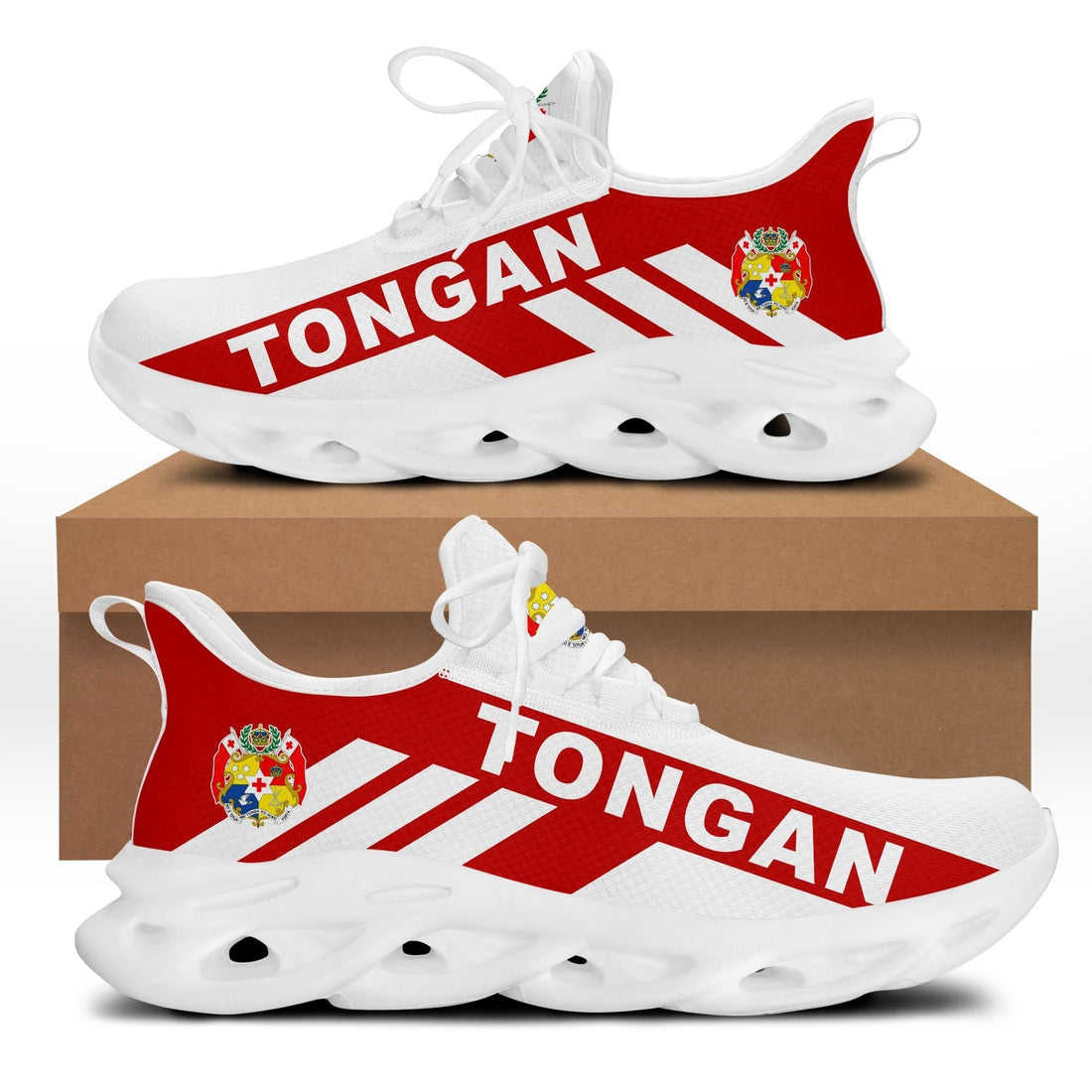 Polynesian Footwear Tonga Flag Sport Clunky Sneakers LT10