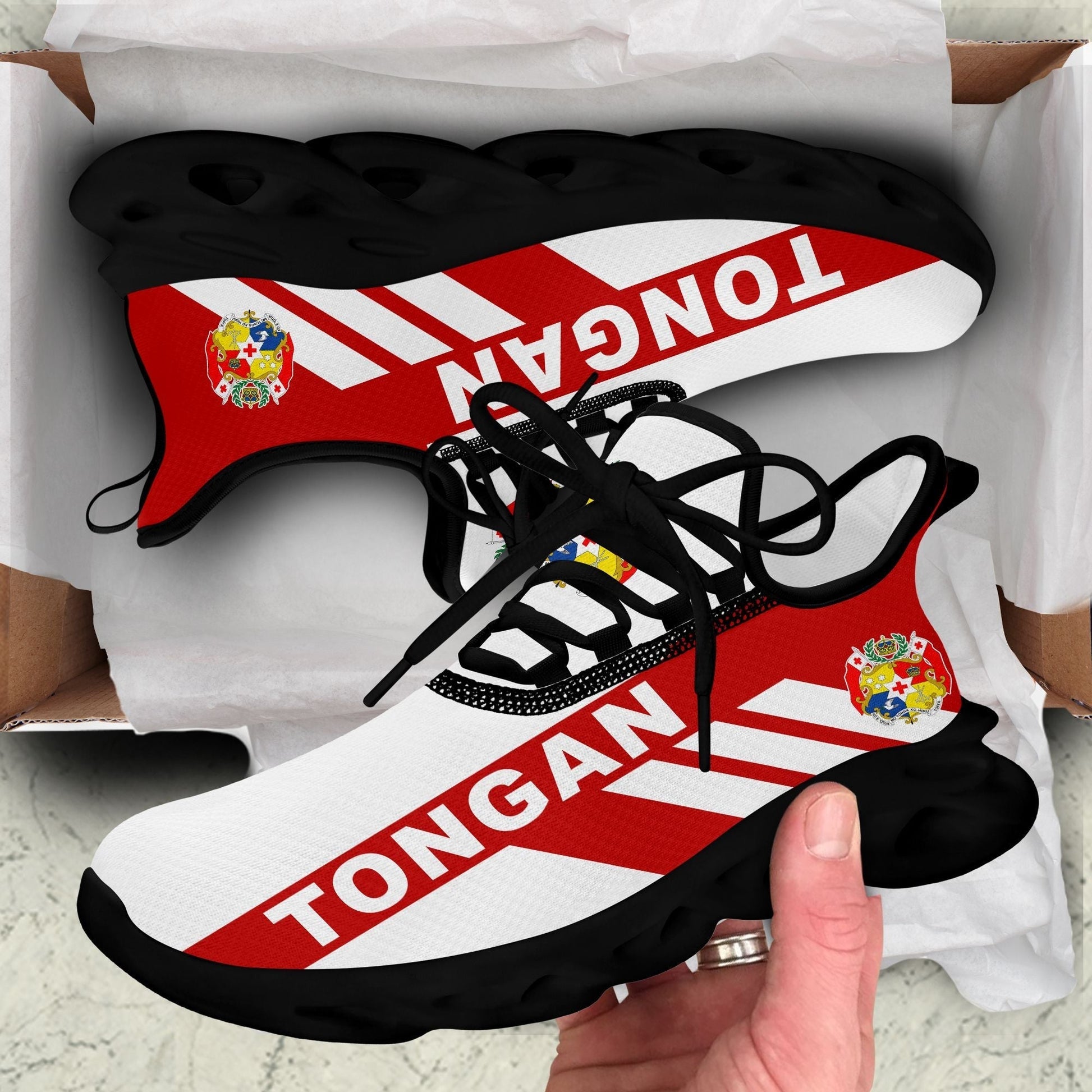 Polynesian Footwear Tonga Flag Sport Clunky Sneakers LT10