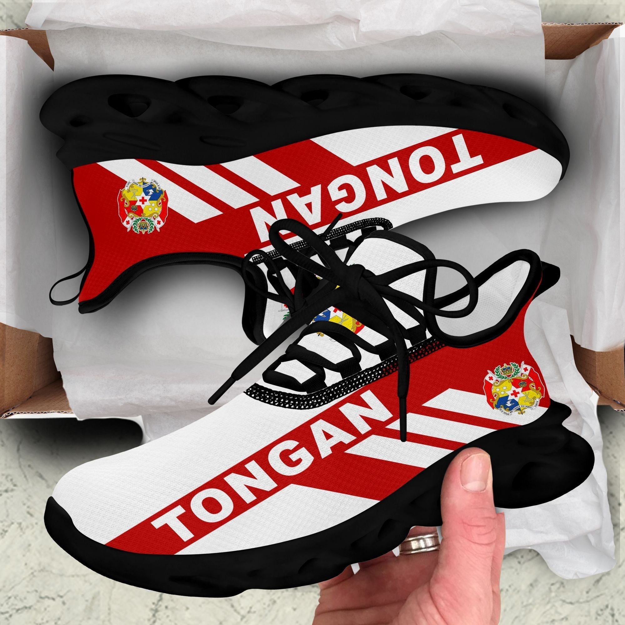 Polynesian Footwear Tonga Flag Sport Clunky Sneakers LT10