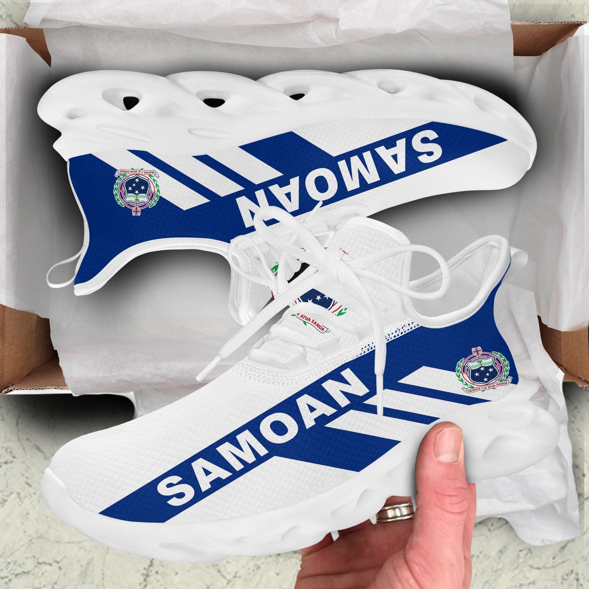 Polynesian Footwear Samoa Flag Sport Clunky Sneakers LT10