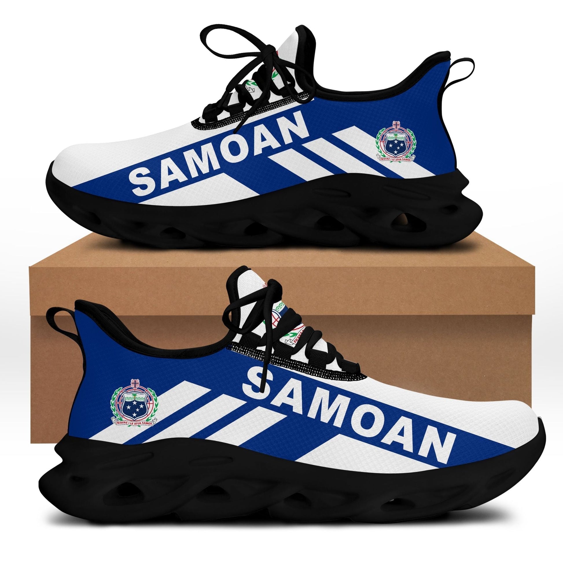 Polynesian Footwear Samoa Flag Sport Clunky Sneakers LT10