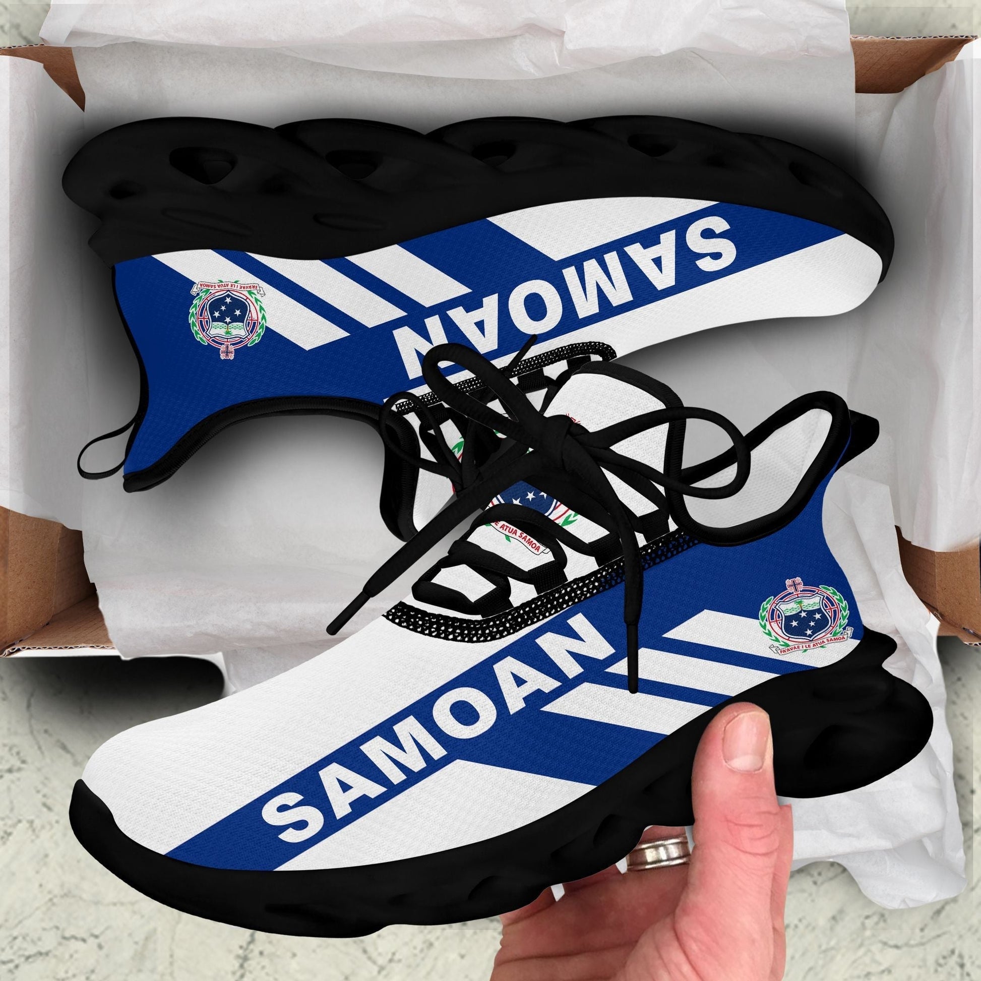 Polynesian Footwear Samoa Flag Sport Clunky Sneakers LT10