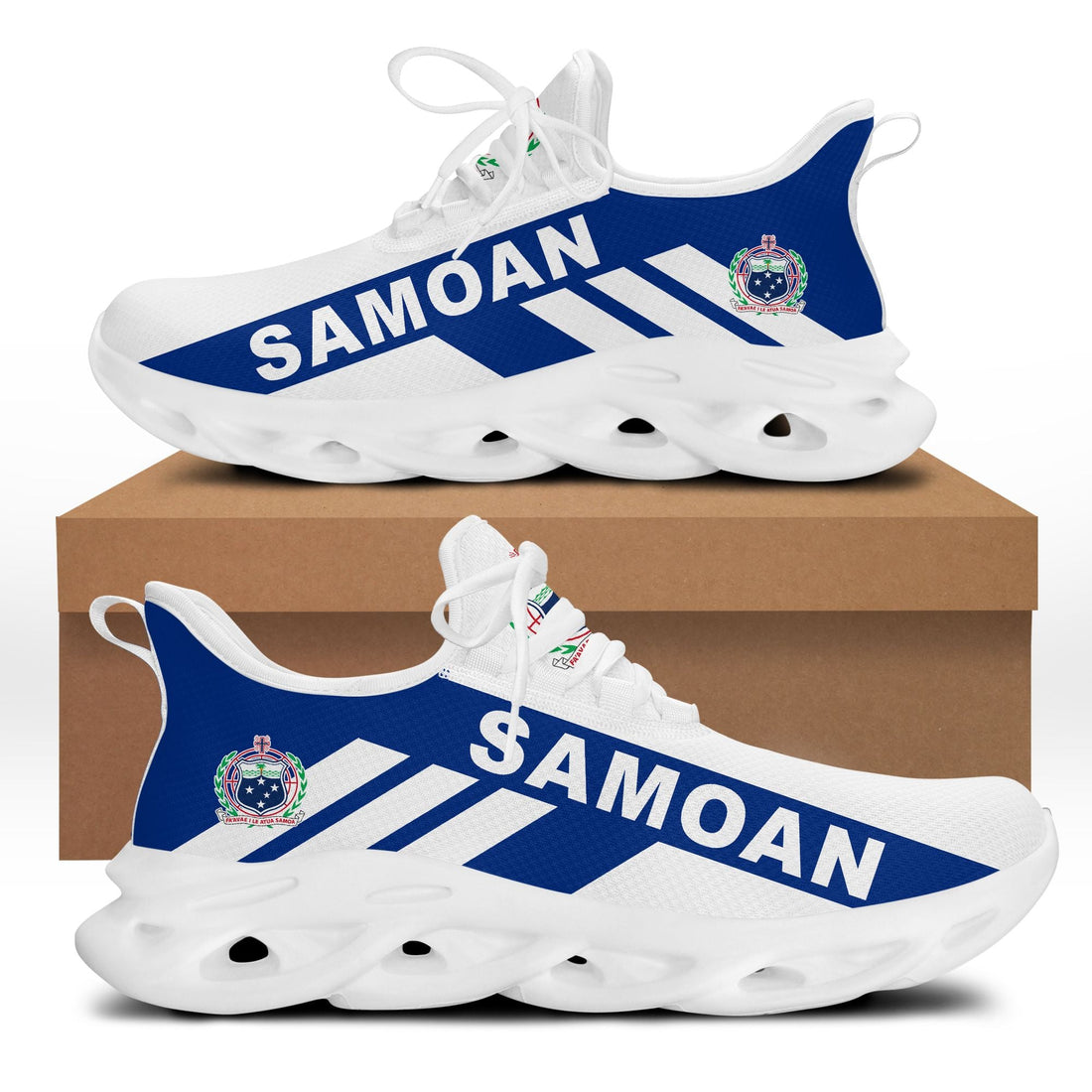Polynesian Footwear Samoa Flag Sport Clunky Sneakers LT10