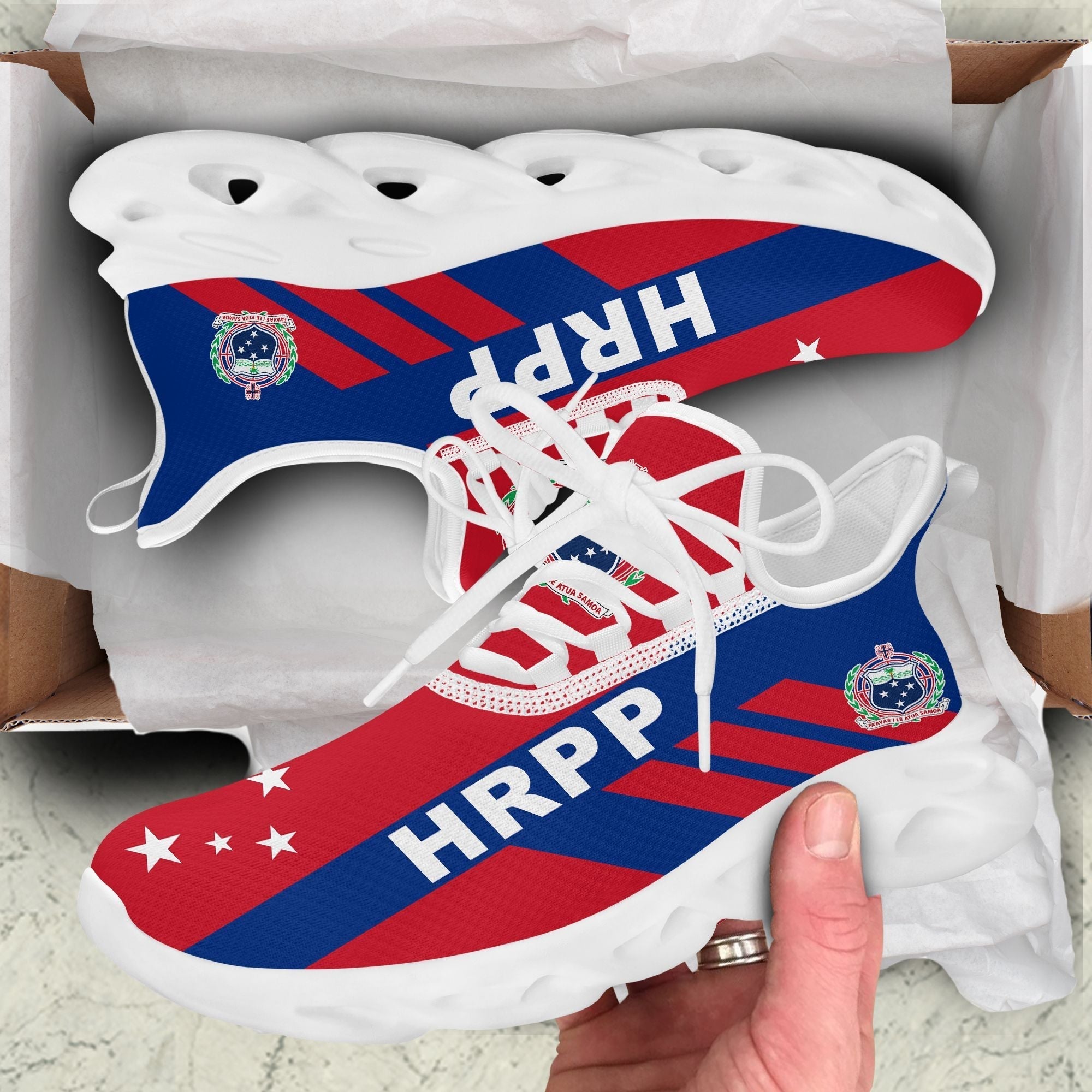 Polynesian Footwear HRPP Samoa Flag Sport Clunky Sneakers LT10