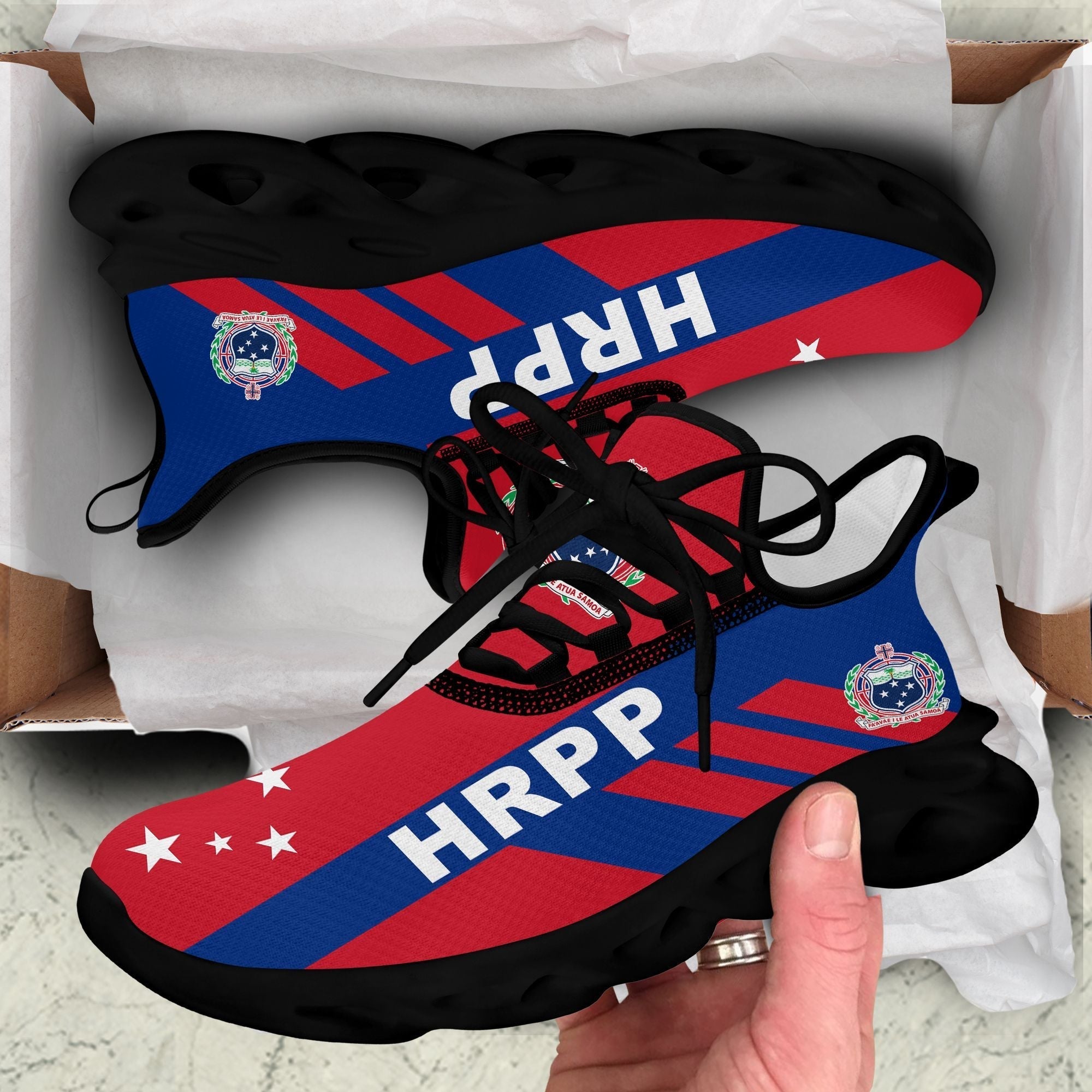 Polynesian Footwear HRPP Samoa Flag Sport Clunky Sneakers LT10