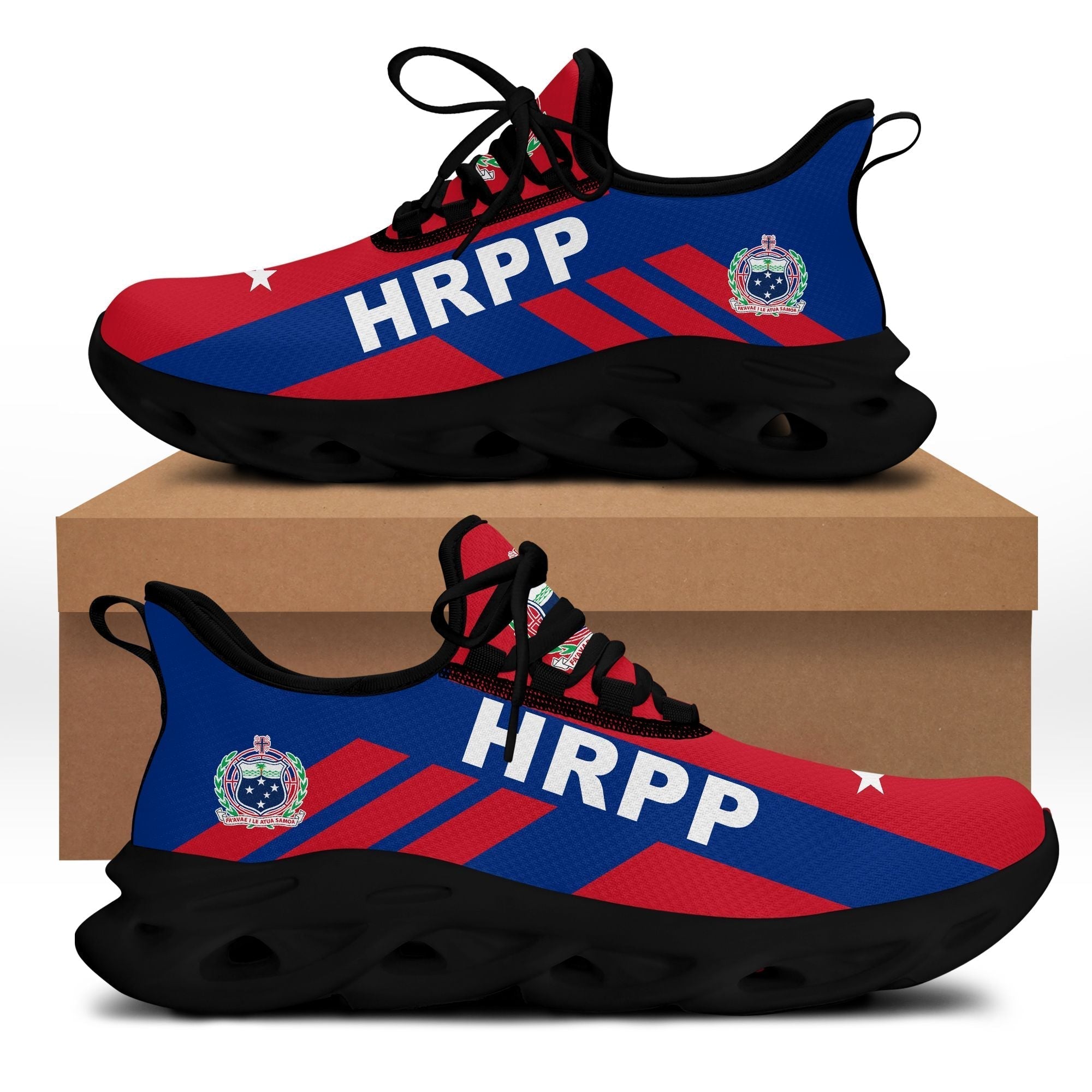 Polynesian Footwear HRPP Samoa Flag Sport Clunky Sneakers LT10