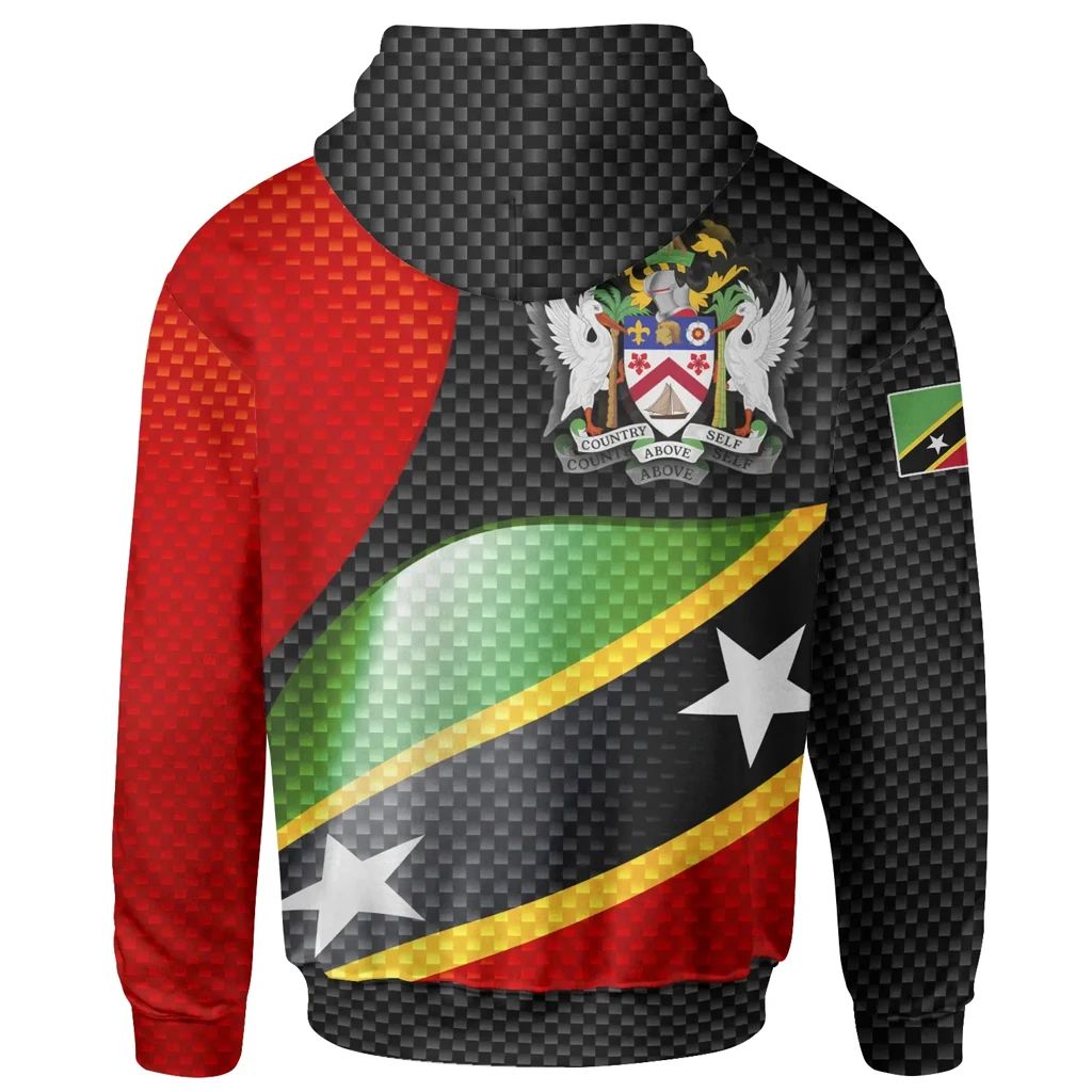 Saint Kitts and Nevis Zip Hoodie Saint Kitts and Nevis Flag LT13