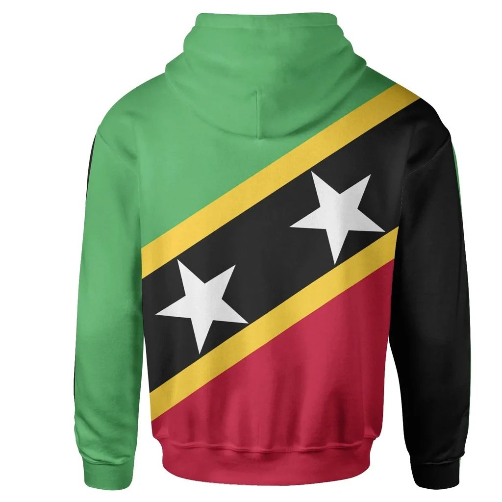 Saint Kitts and Nevis Zip Hoodie Saint Kitts and Nevis Flag Style LT13