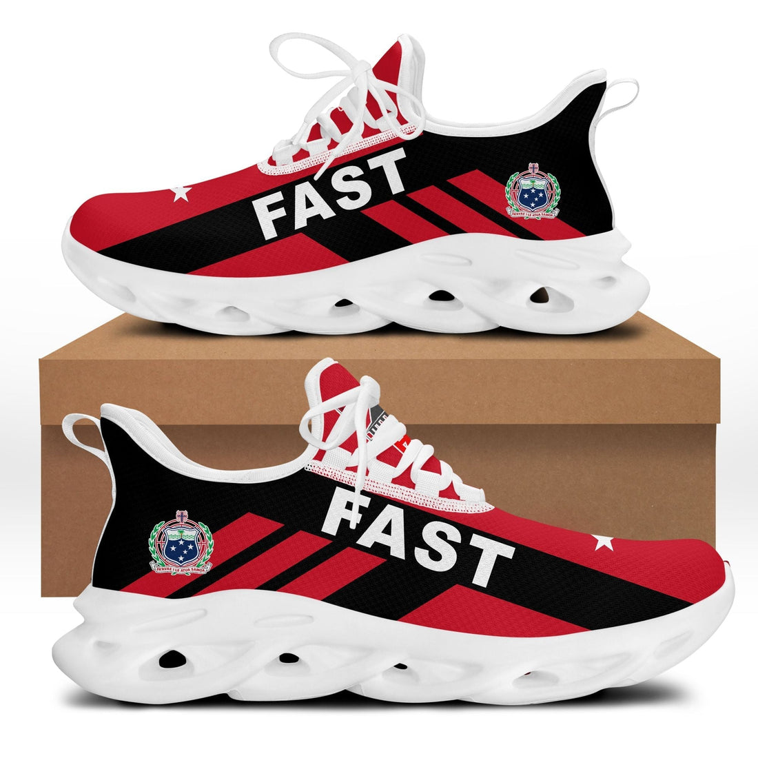 Polynesian Footwear FAST Party Samoa Flag Sport Clunky Sneakers LT10