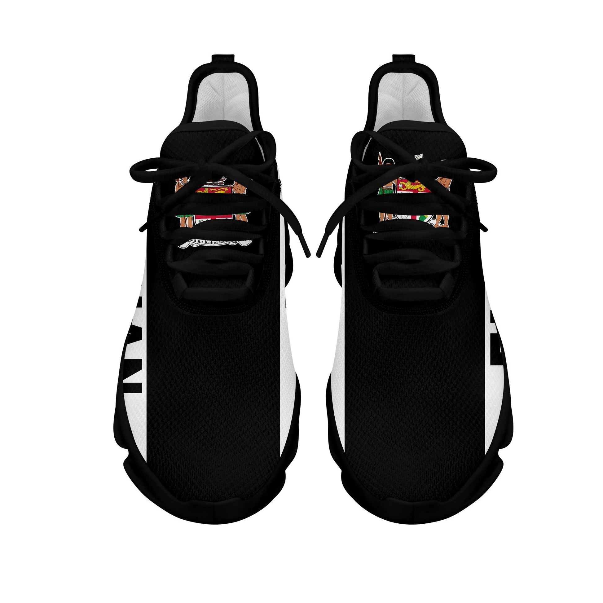 Polynesian Footwear Fiji Flag Sport Clunky Sneakers Black LT10