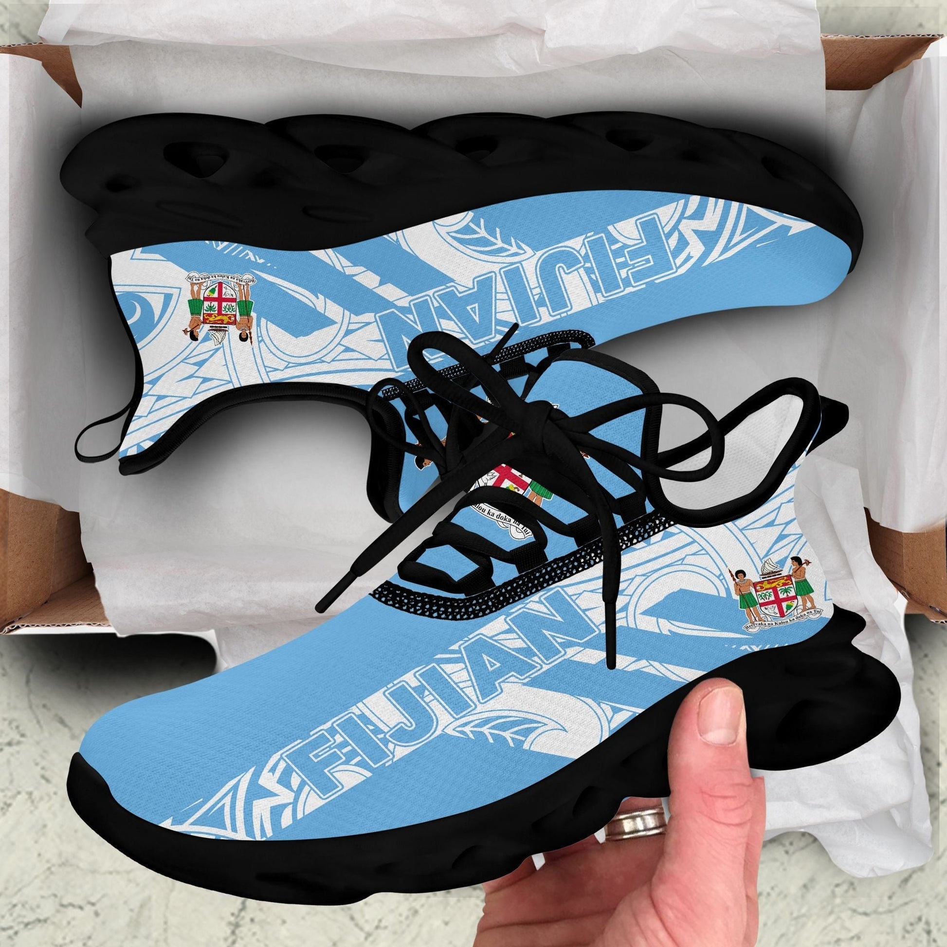 Polynesian Footwear Fiji Flag Maori Sport Clunky Sneakers LT10