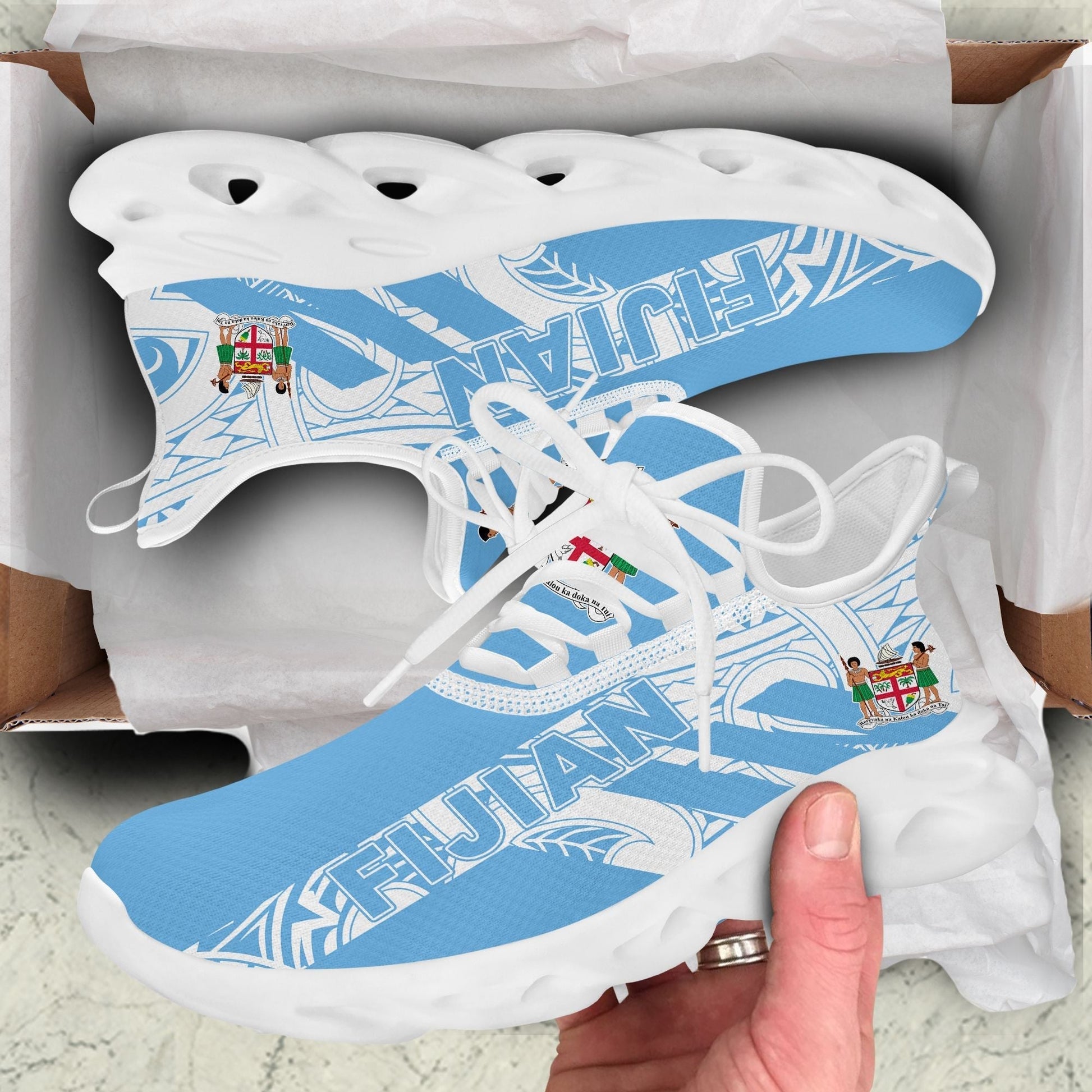 Polynesian Footwear Fiji Flag Maori Sport Clunky Sneakers LT10