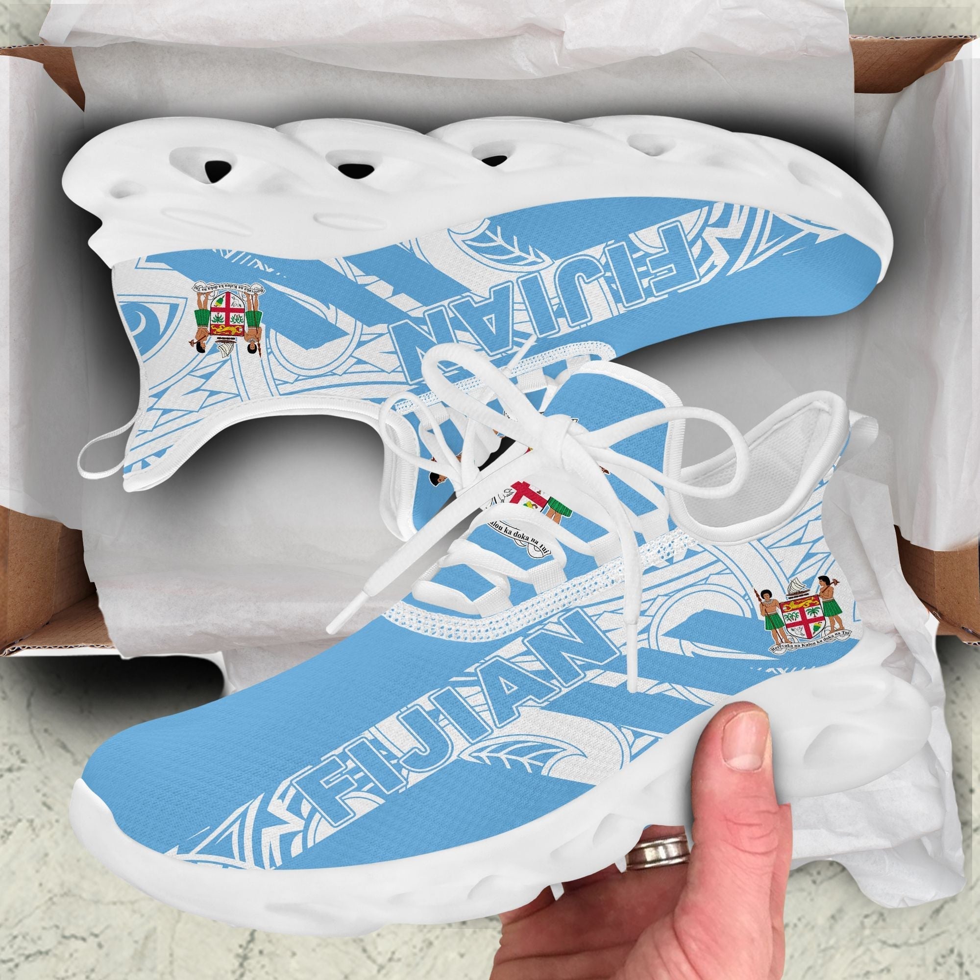 Polynesian Footwear Fiji Flag Maori Sport Clunky Sneakers LT10