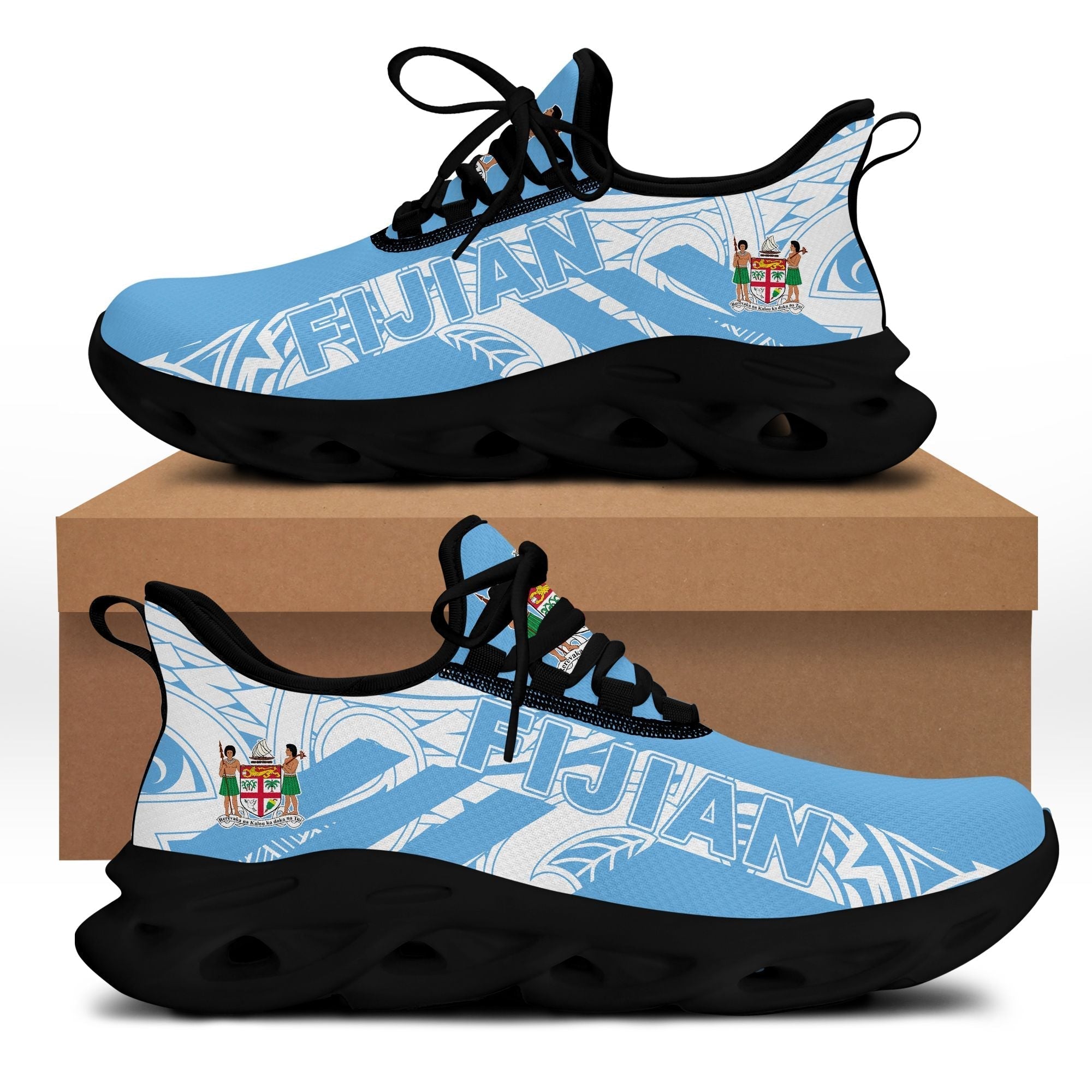 Polynesian Footwear Fiji Flag Maori Sport Clunky Sneakers LT10