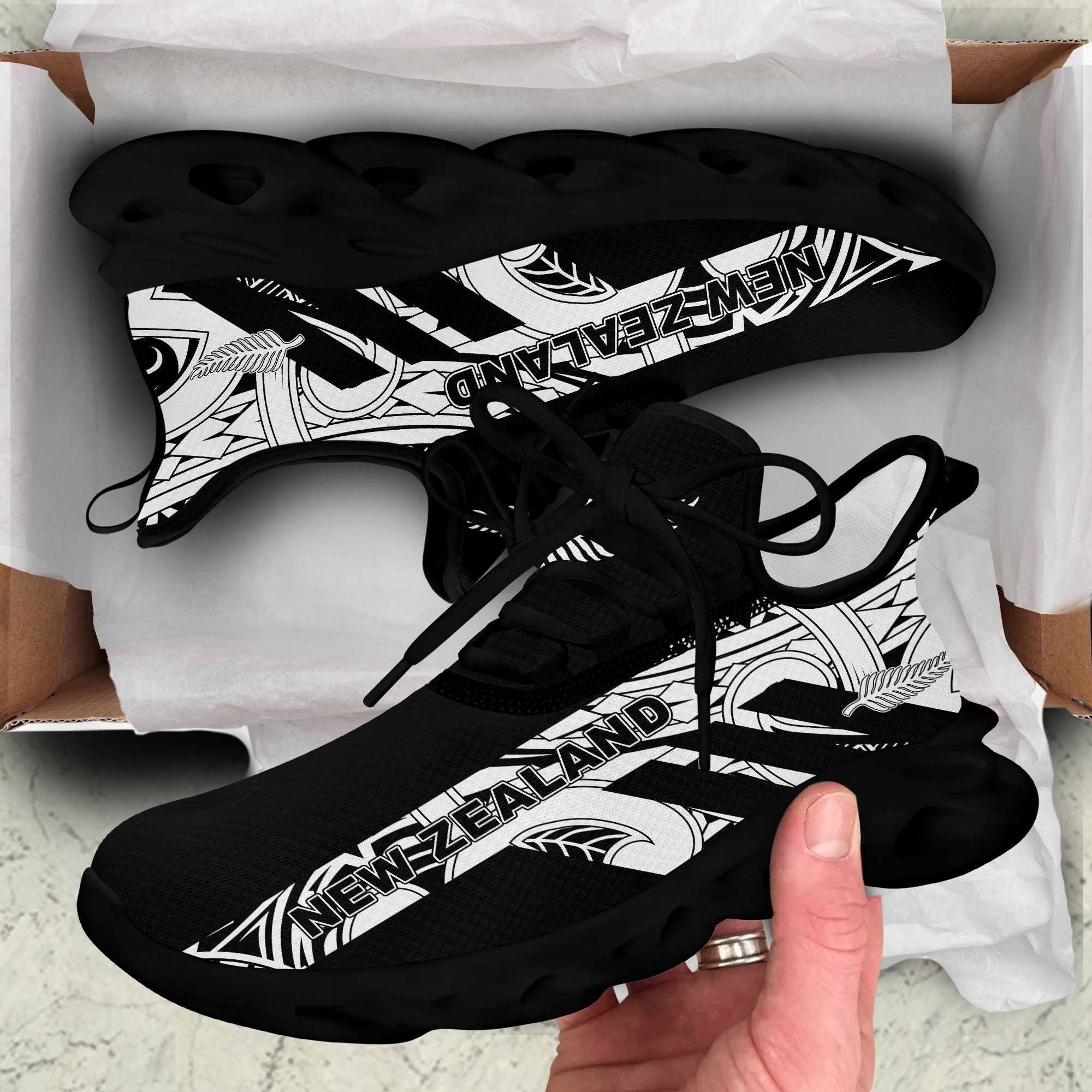 Polynesian Footwear New Zealand Flag Maori Sport Clunky Sneakers LT10