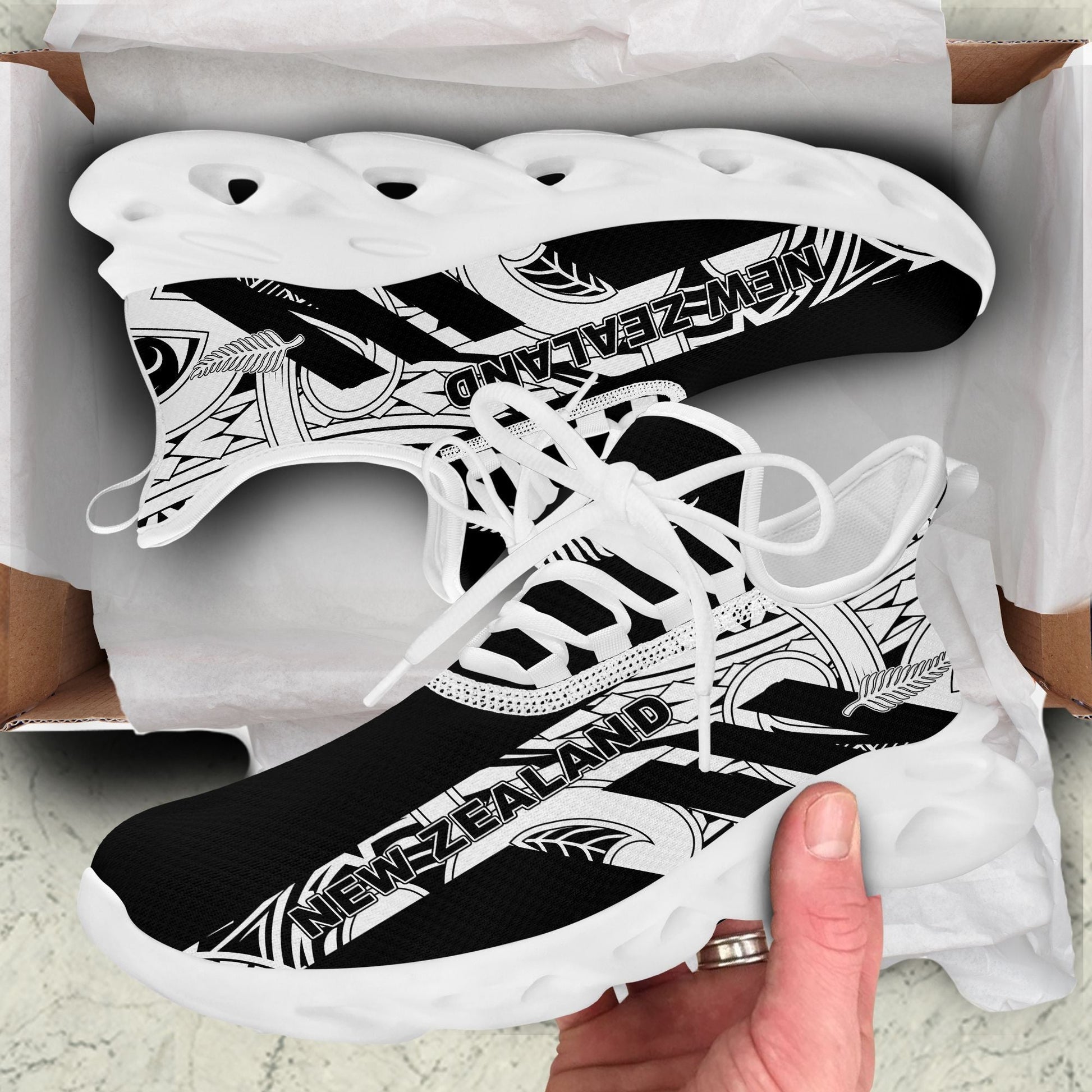 Polynesian Footwear New Zealand Flag Maori Sport Clunky Sneakers LT10
