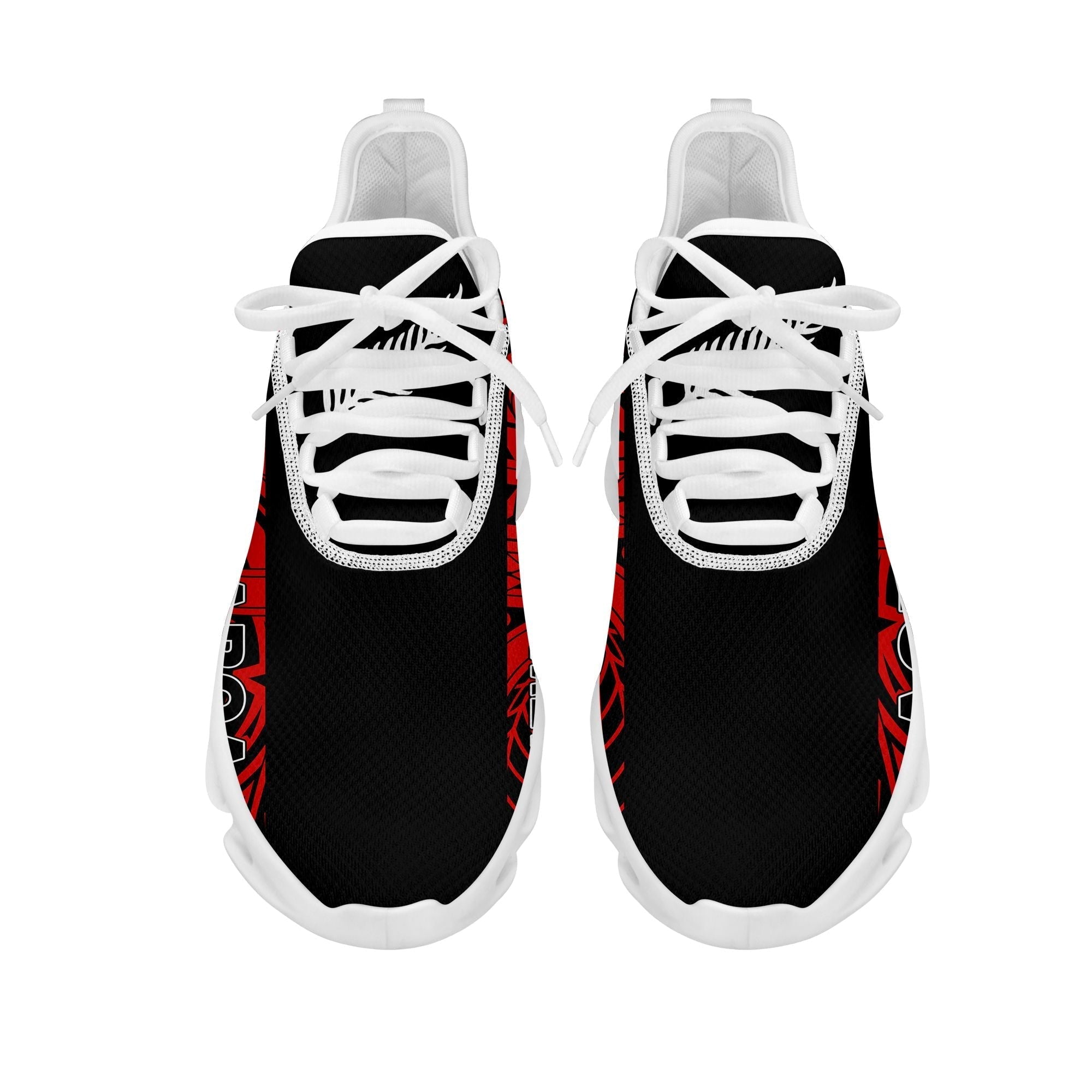 Polynesian Footwear New Zealand Flag Clunky Sneakers Black and Red LT10