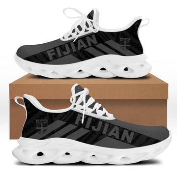 Polynesian Footwear Fiji Flag Sport Clunky Sneakers Gray LT10