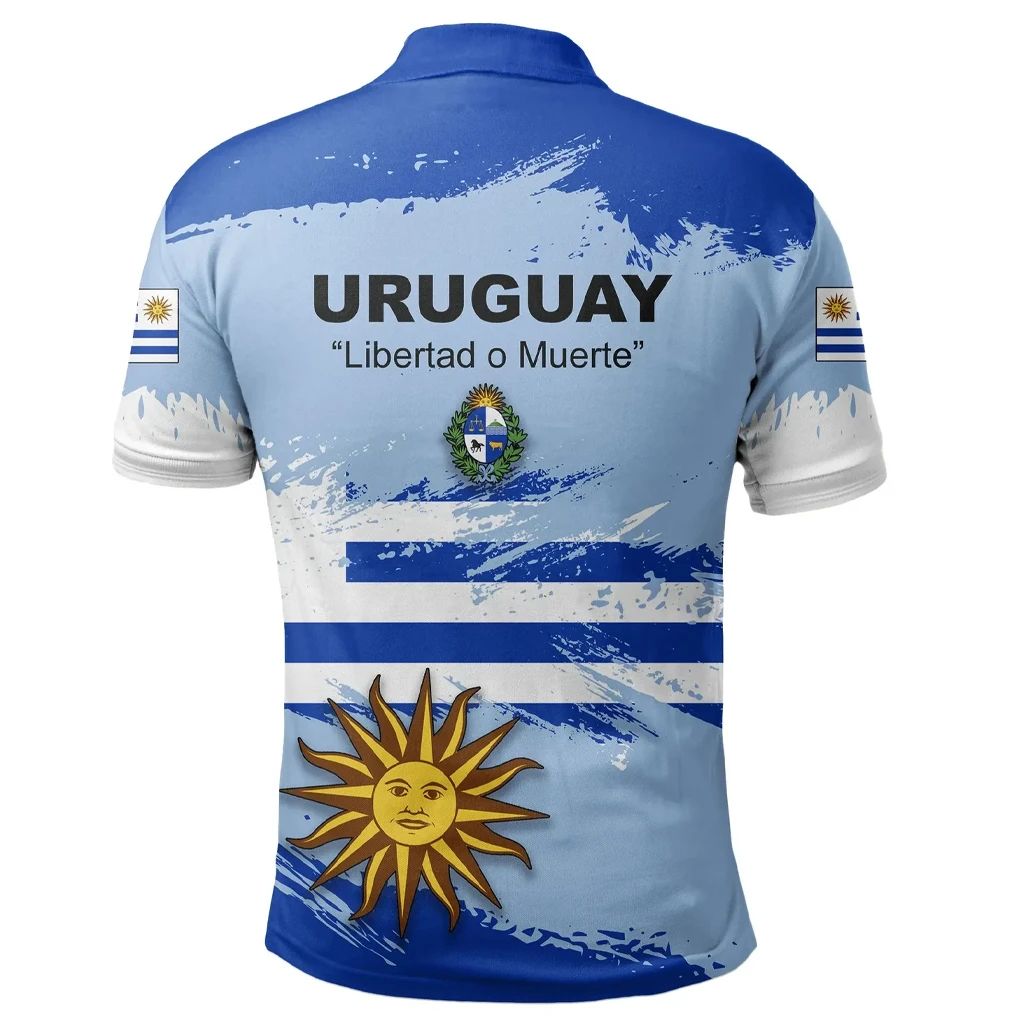 Uruguay Polo Shirt Flag Brush LT13
