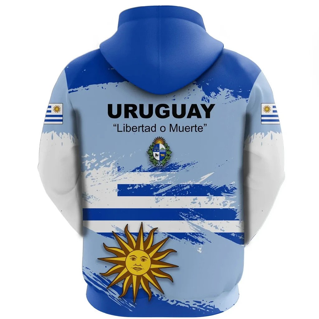 Uruguay Zip Hoodie Flag Brush LT13