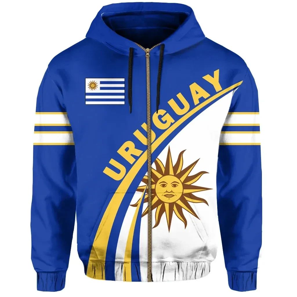 Uruguay Zip Hoodie Coat Of Arms Style LT13