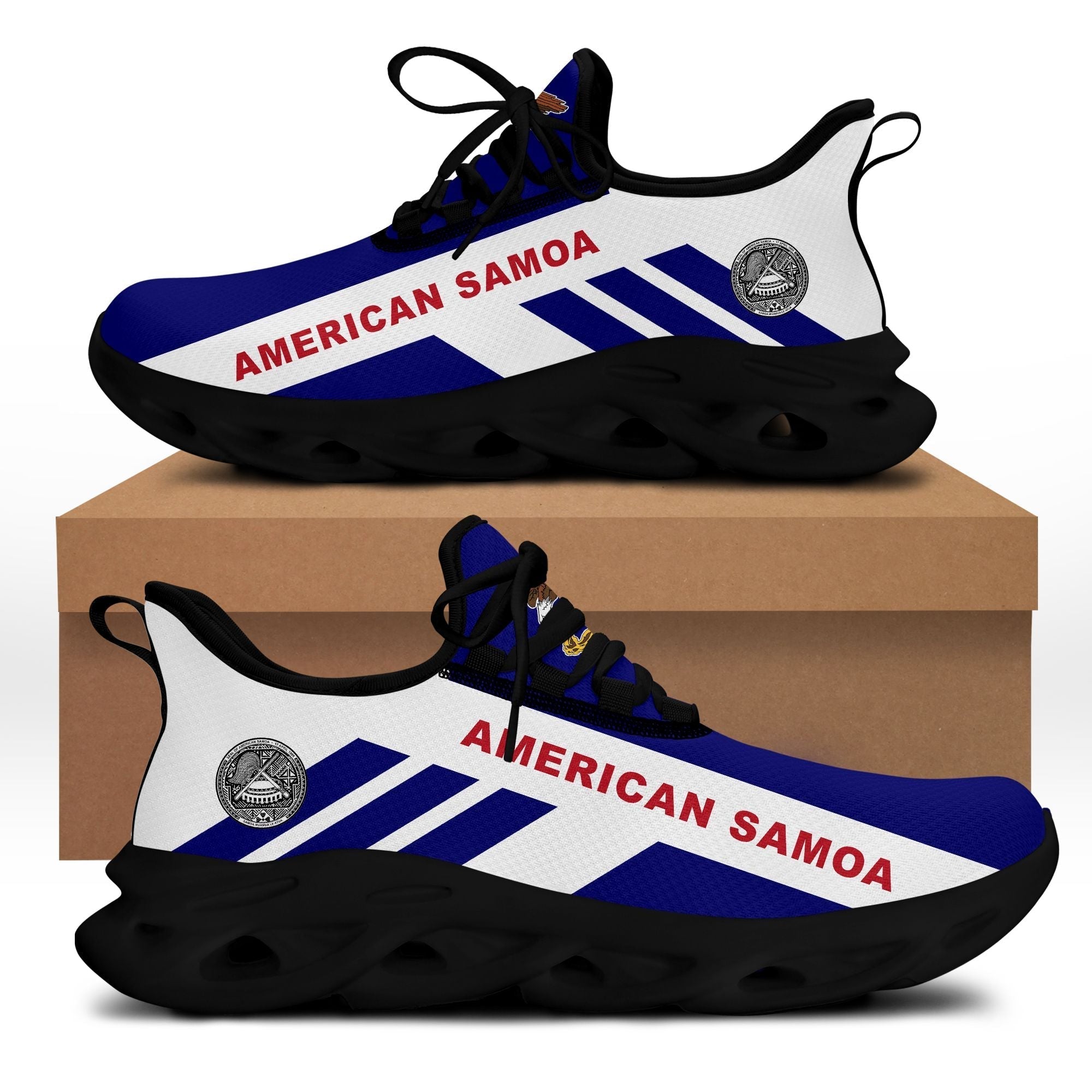 Polynesian Footwear American Samoa Flag Sport Clunky Sneakers LT10