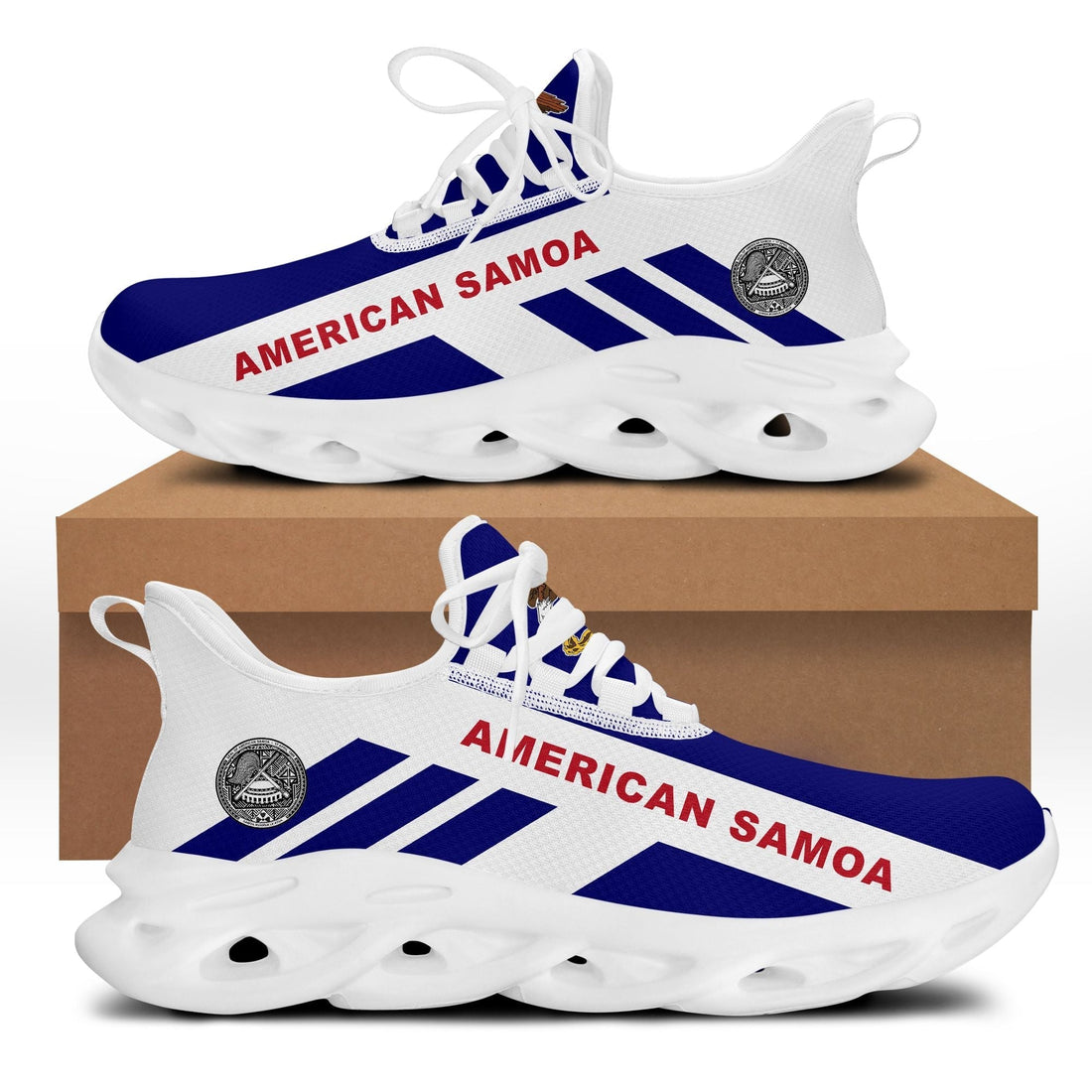 Polynesian Footwear American Samoa Flag Sport Clunky Sneakers LT10