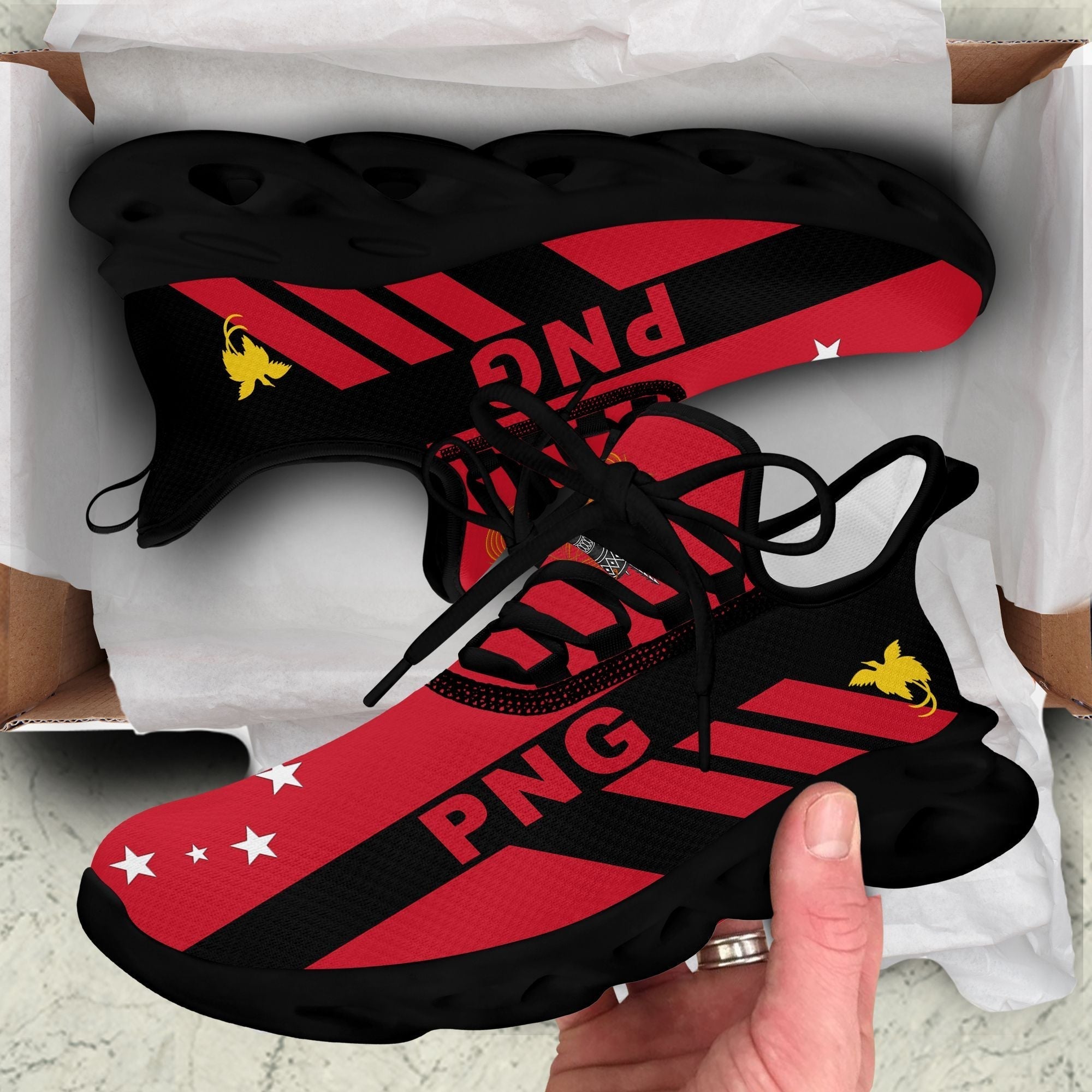 Polynesian Footwear Papua New Guinea Flag Sport Clunky Sneakers LT10