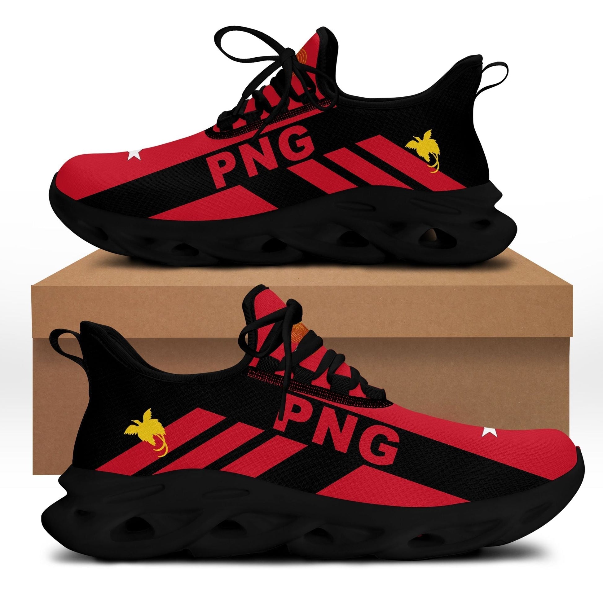 Polynesian Footwear Papua New Guinea Flag Sport Clunky Sneakers LT10