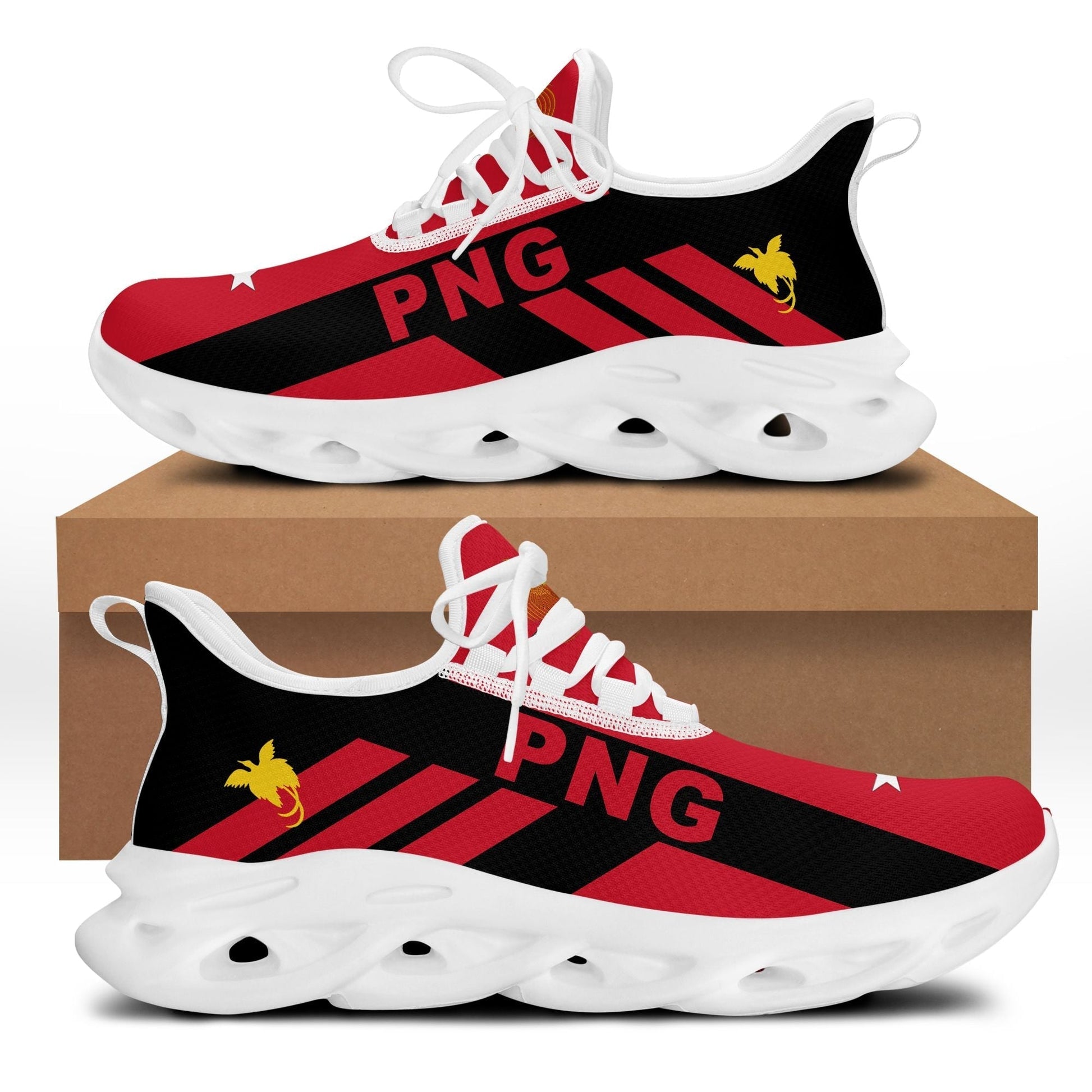 Polynesian Footwear Papua New Guinea Flag Sport Clunky Sneakers LT10