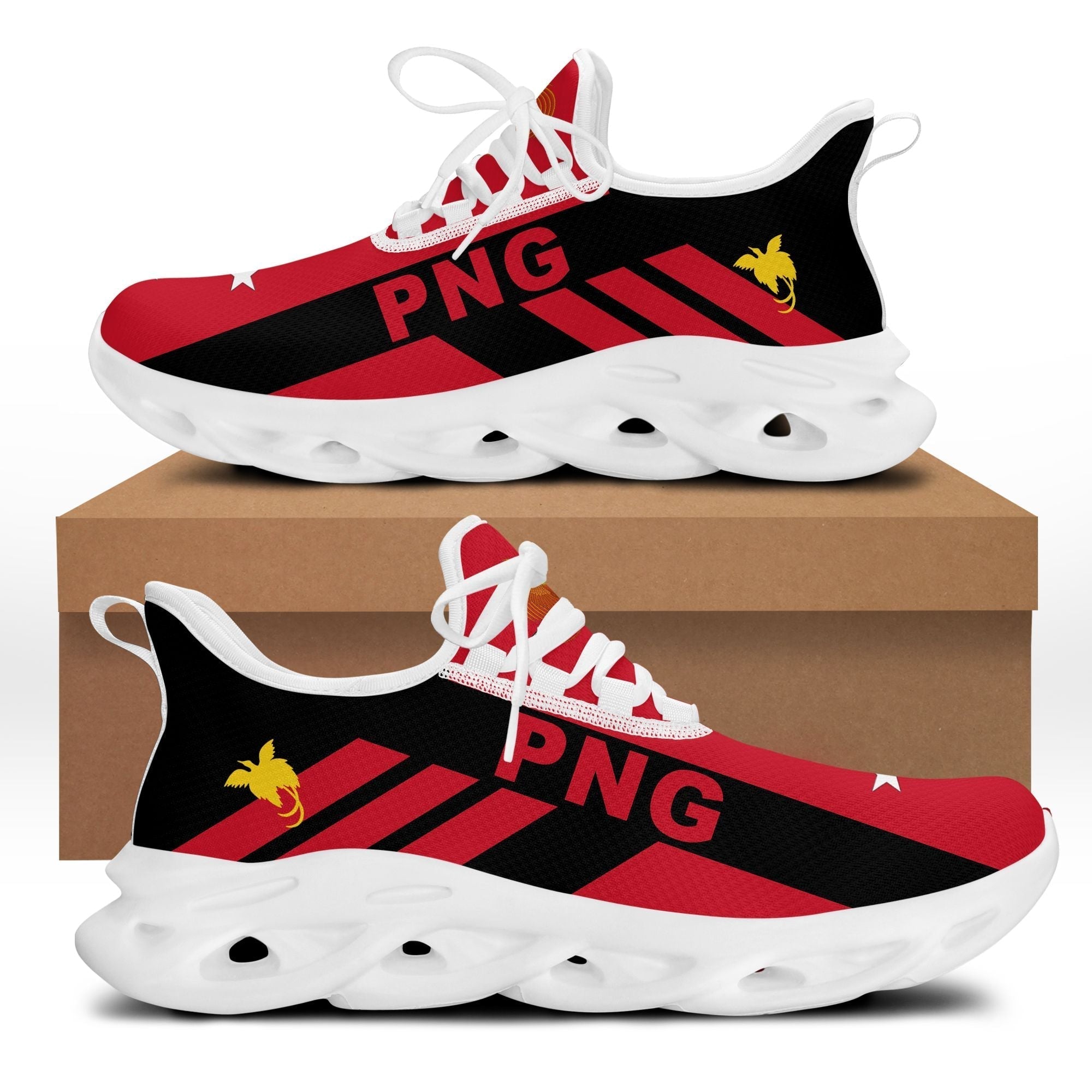 Polynesian Footwear Papua New Guinea Flag Sport Clunky Sneakers LT10