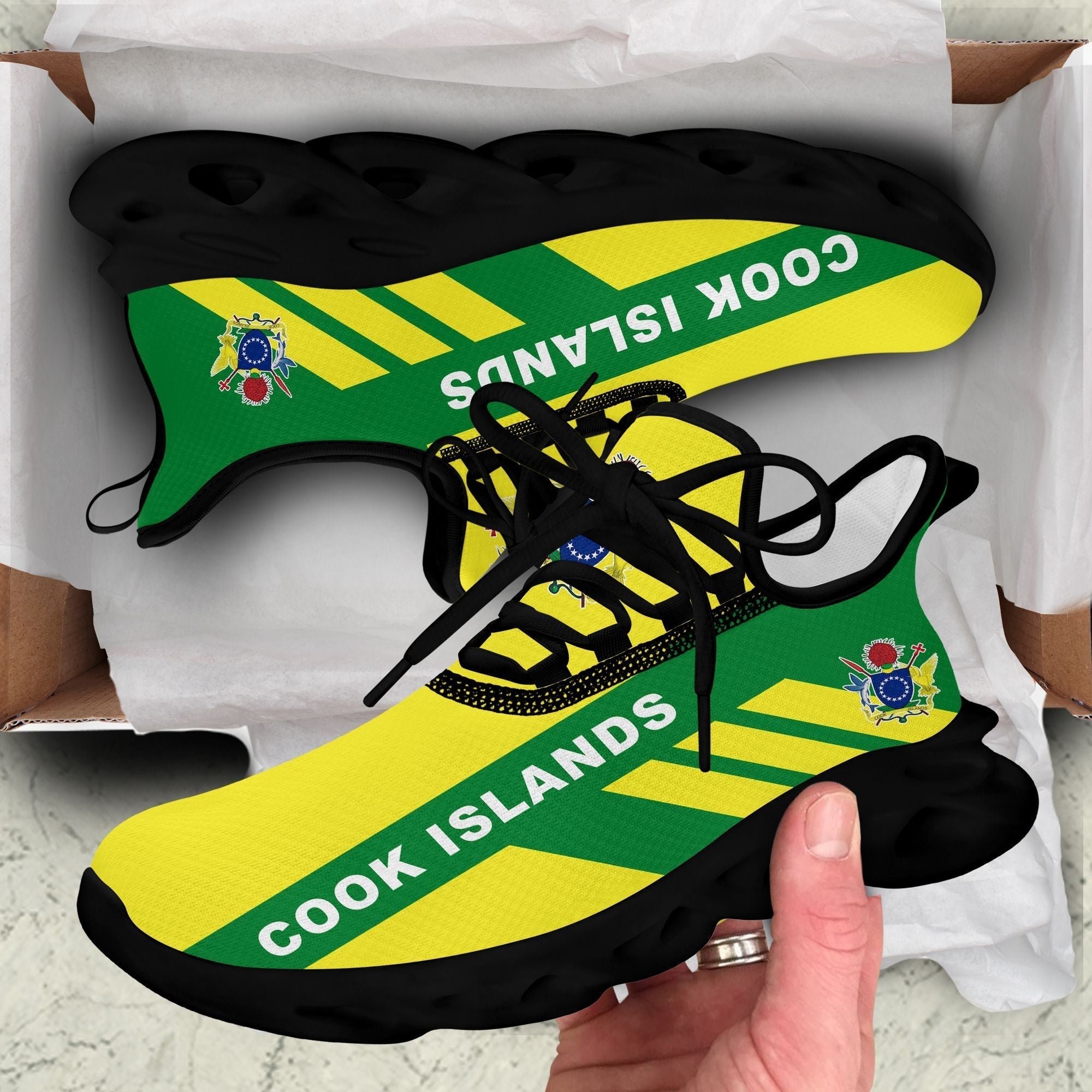 Polynesian Footwear Cook Islands Flag Sport Clunky Sneakers LT10