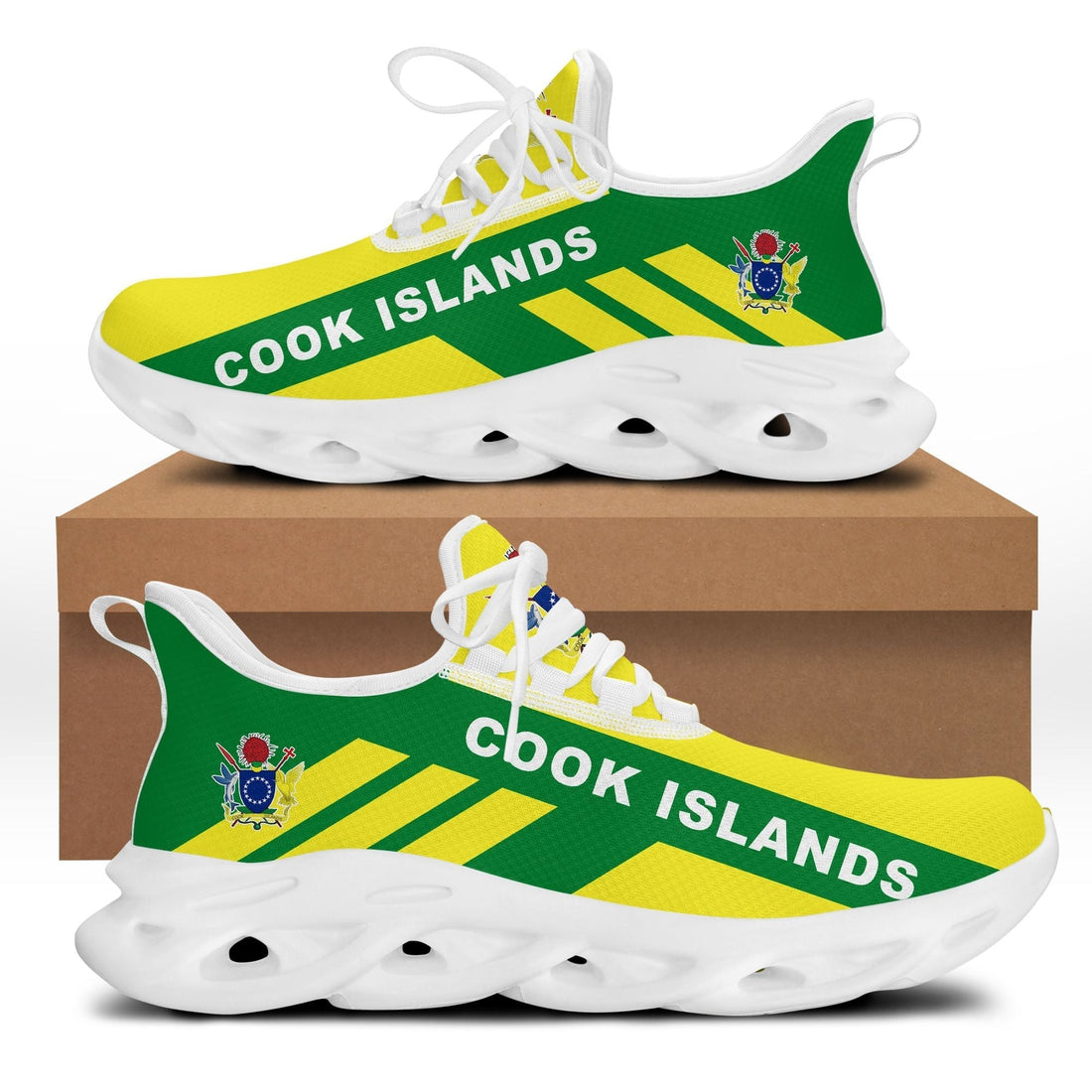 Polynesian Footwear Cook Islands Flag Sport Clunky Sneakers LT10