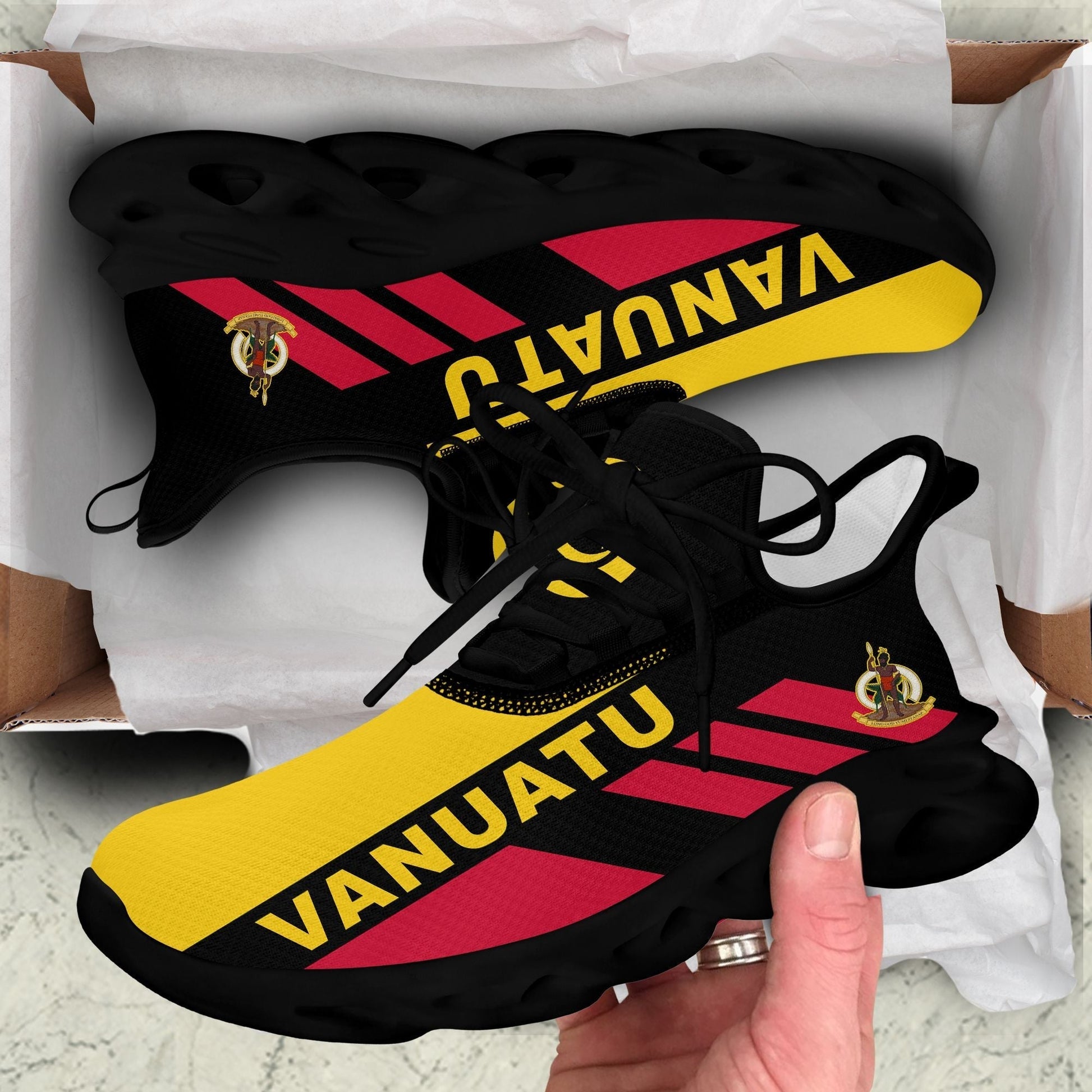 Polynesian Footwear Vanuatu Flag Sport Clunky Sneakers LT10