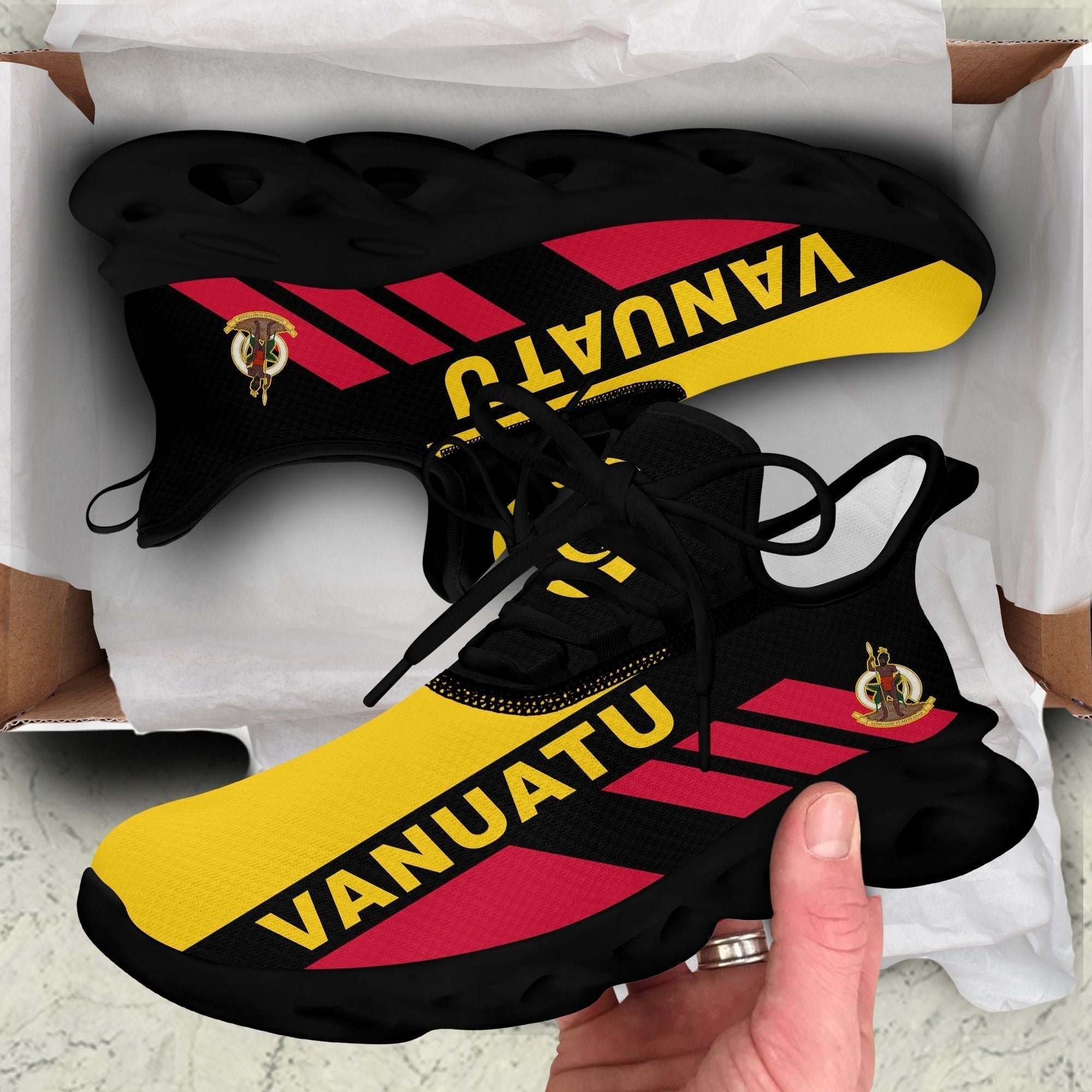 Polynesian Footwear Vanuatu Flag Sport Clunky Sneakers LT10
