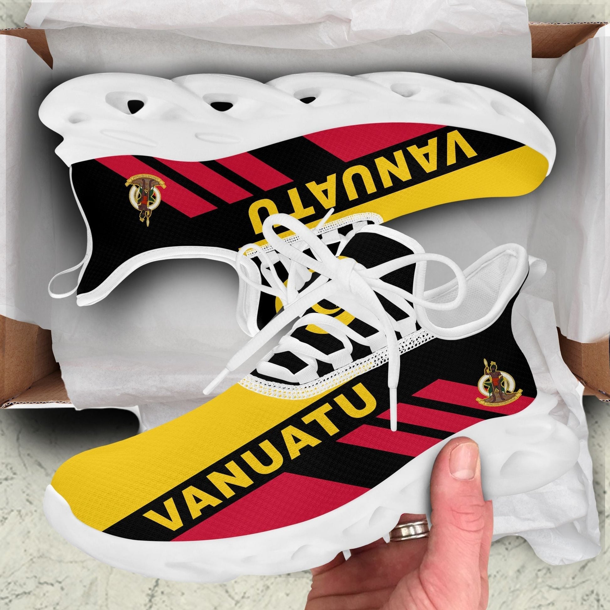 Polynesian Footwear Vanuatu Flag Sport Clunky Sneakers LT10