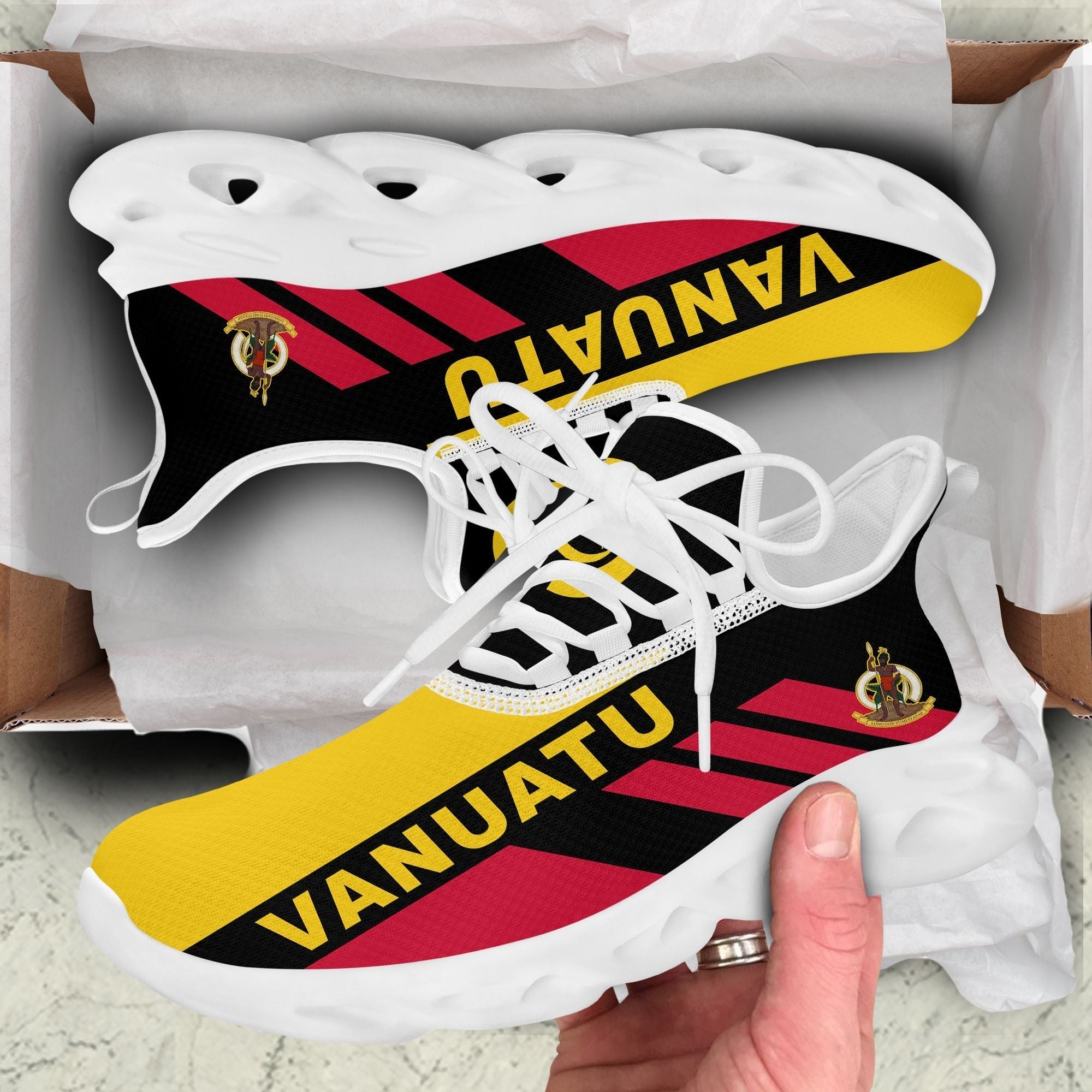 Polynesian Footwear Vanuatu Flag Sport Clunky Sneakers LT10