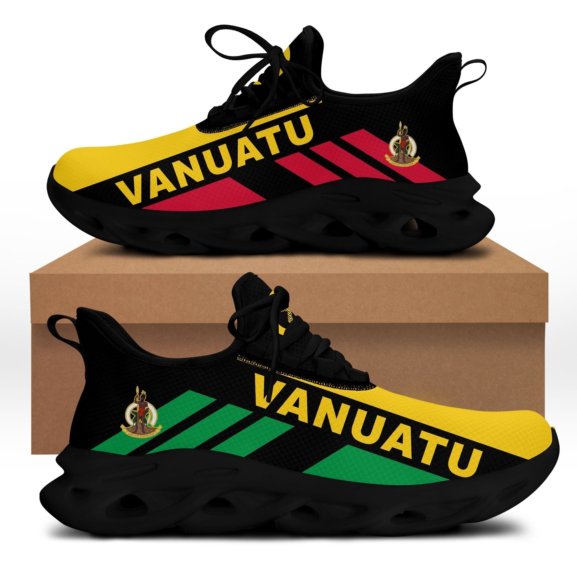 Polynesian Footwear Vanuatu Flag Sport Clunky Sneakers LT10