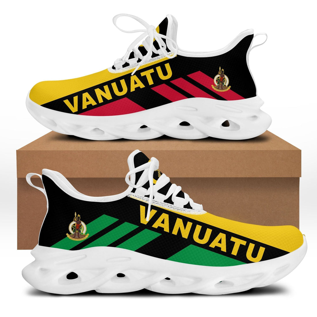 Polynesian Footwear Vanuatu Flag Sport Clunky Sneakers LT10