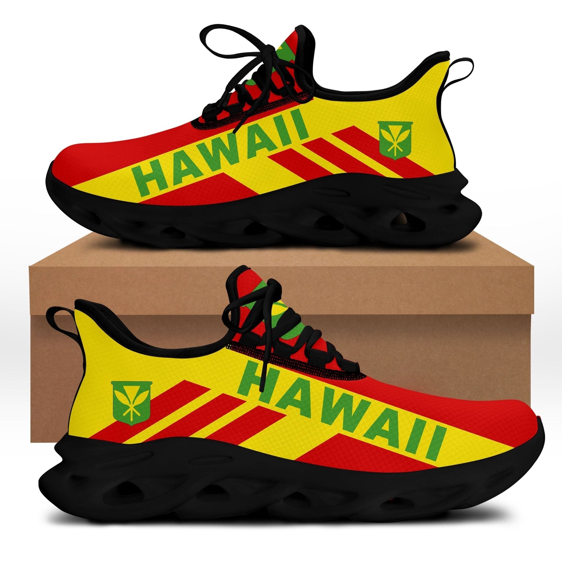 Polynesian Footwear Hawaiian Kanaka Maoli Flag Sport Clunky Sneakers LT10