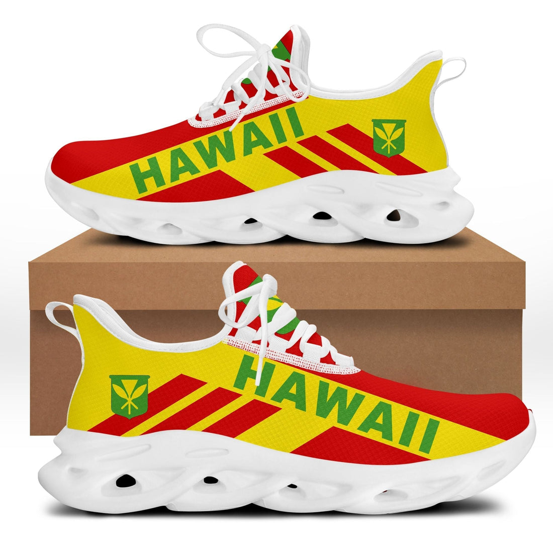 Polynesian Footwear Hawaiian Kanaka Maoli Flag Sport Clunky Sneakers LT10