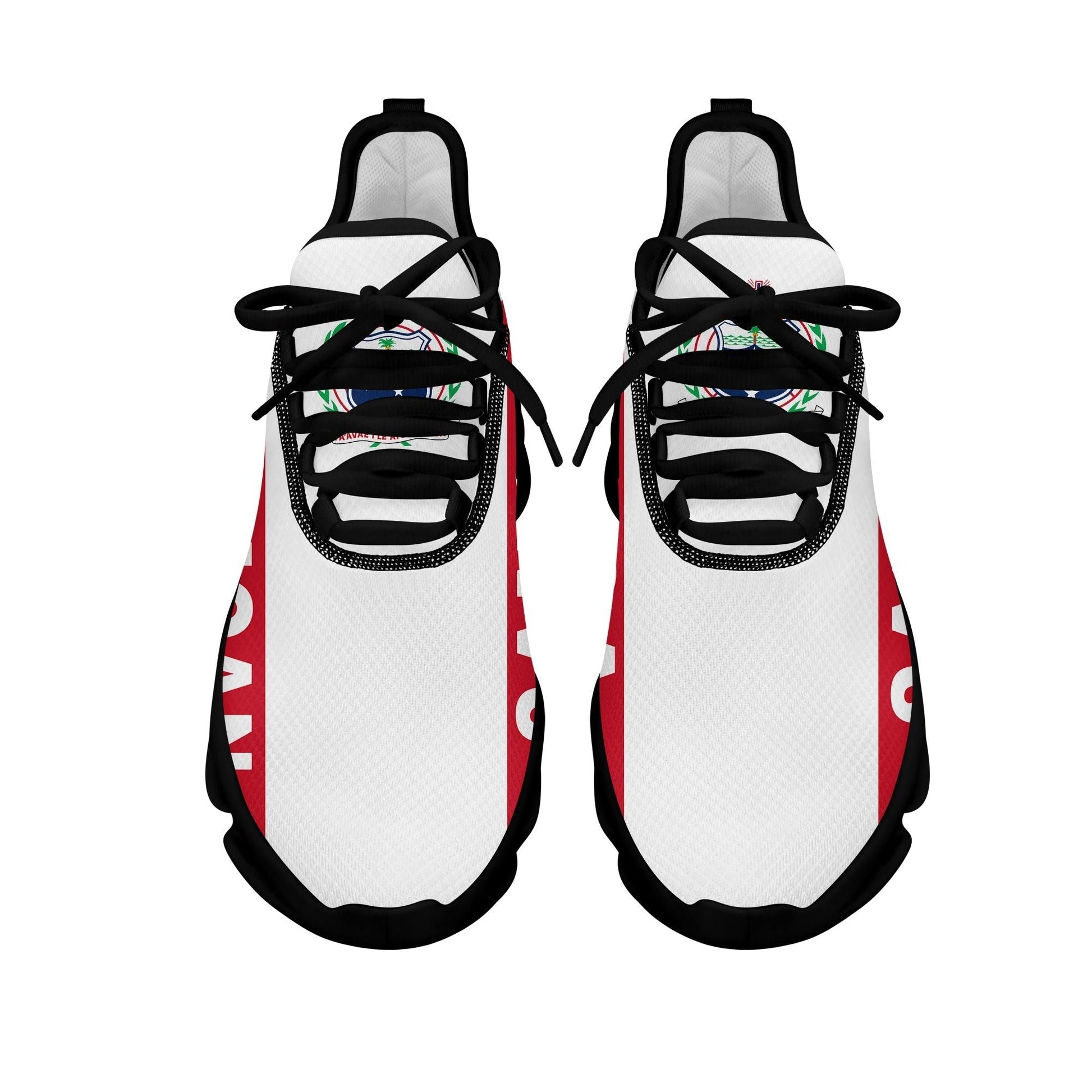 Polynesian Footwear Samoa Flag Sport Clunky Sneakers Red and White LT10