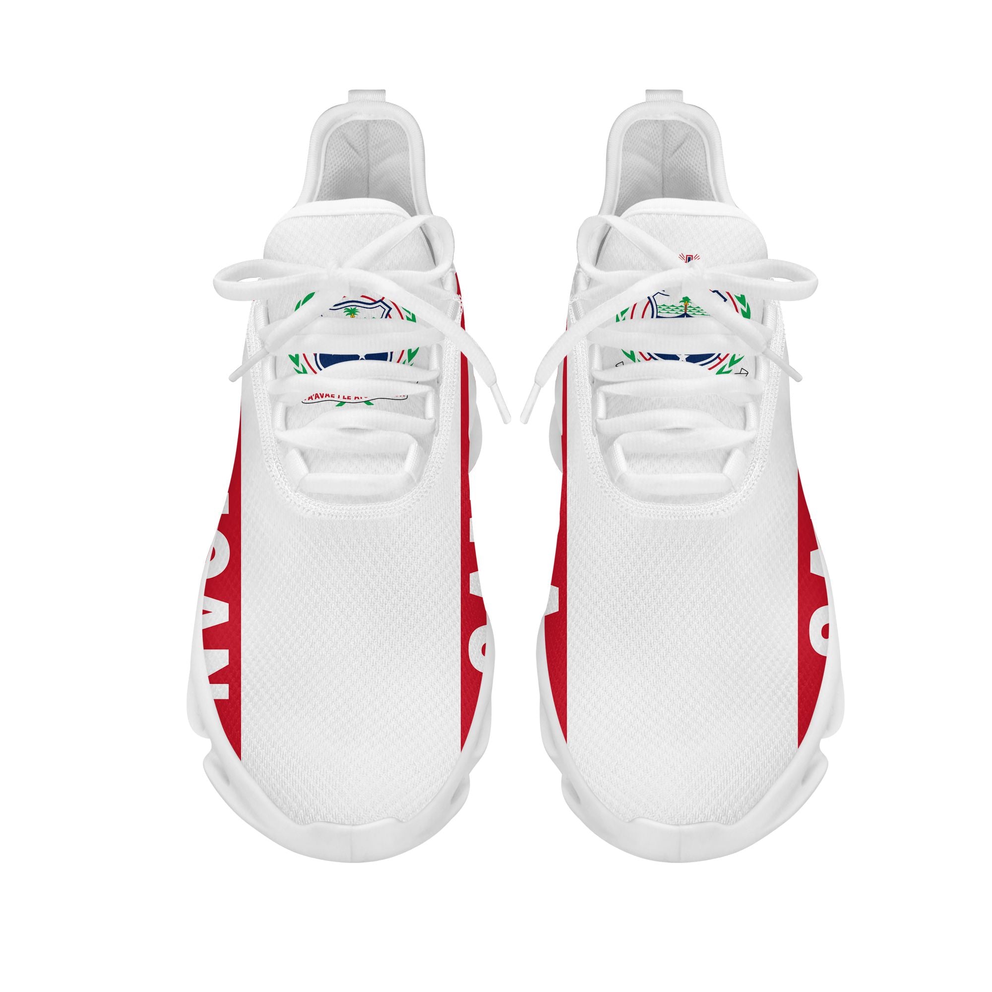 Polynesian Footwear Samoa Flag Sport Clunky Sneakers Red and White LT10