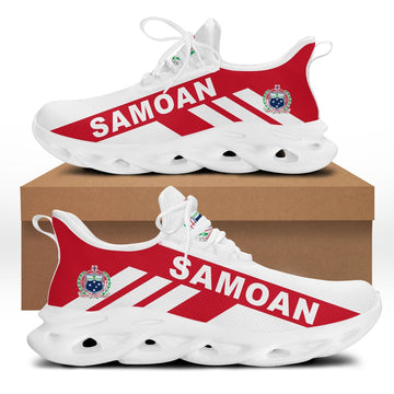 Polynesian Footwear Samoa Flag Sport Clunky Sneakers Red and White LT10
