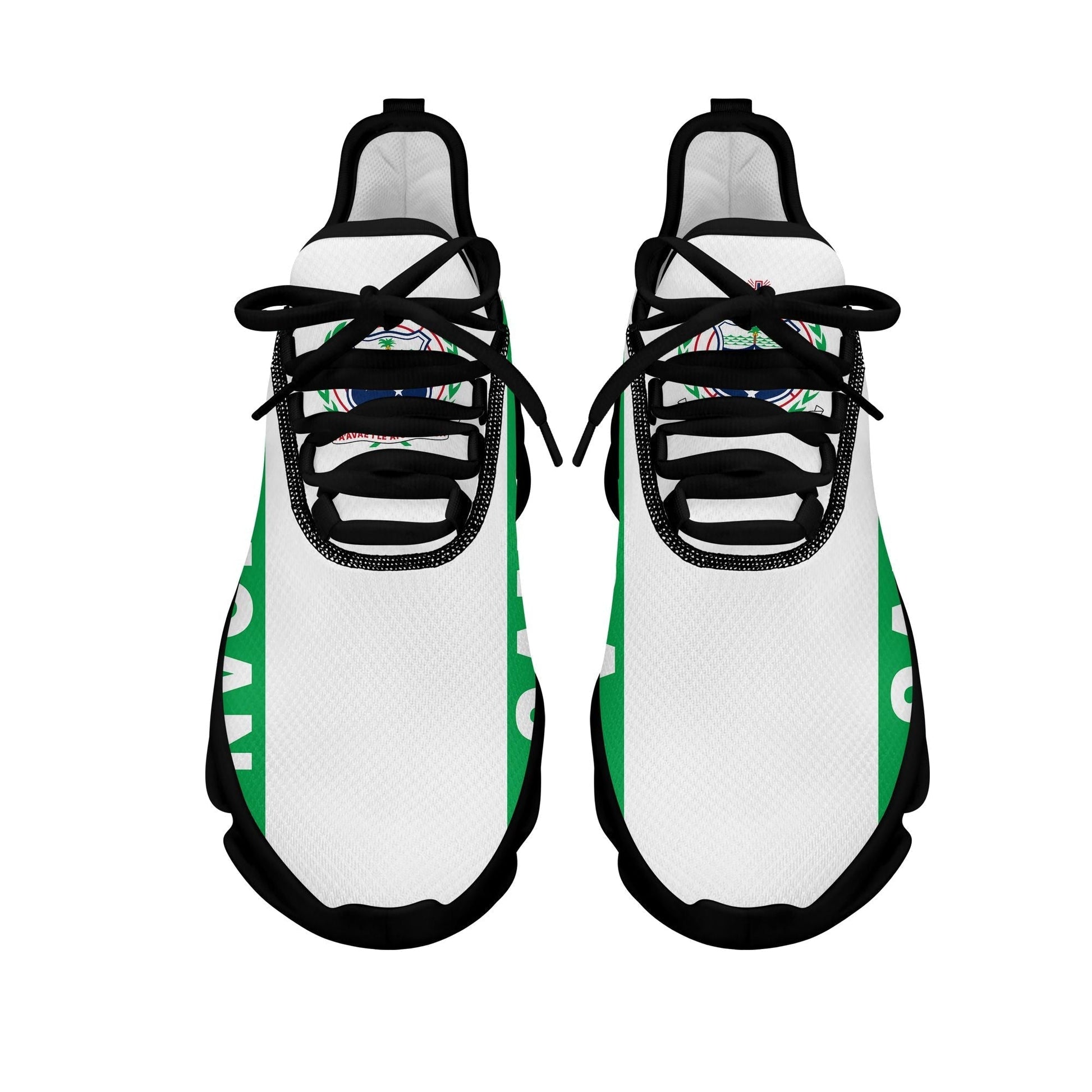 Polynesian Footwear Samoa Flag Sport Clunky Sneakers Green and White LT10
