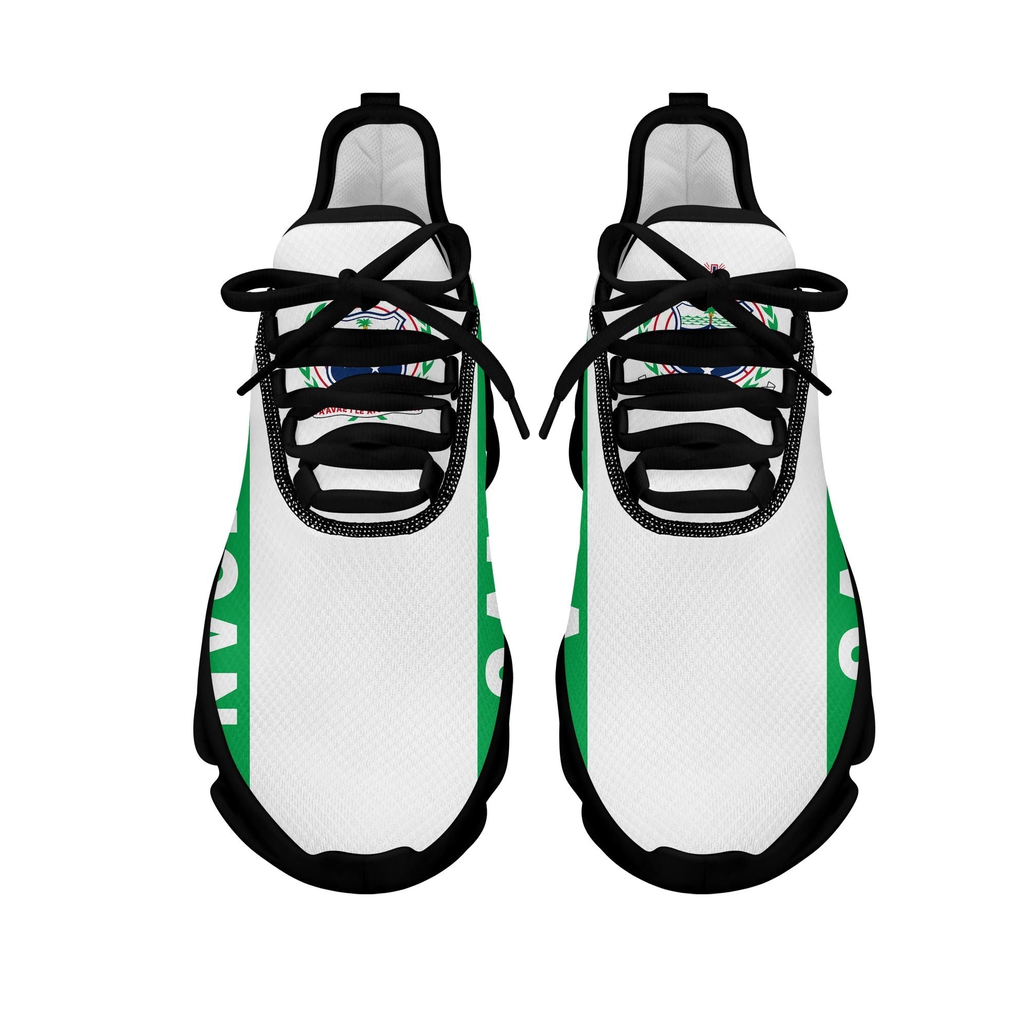 Polynesian Footwear Samoa Flag Sport Clunky Sneakers Green and White LT10