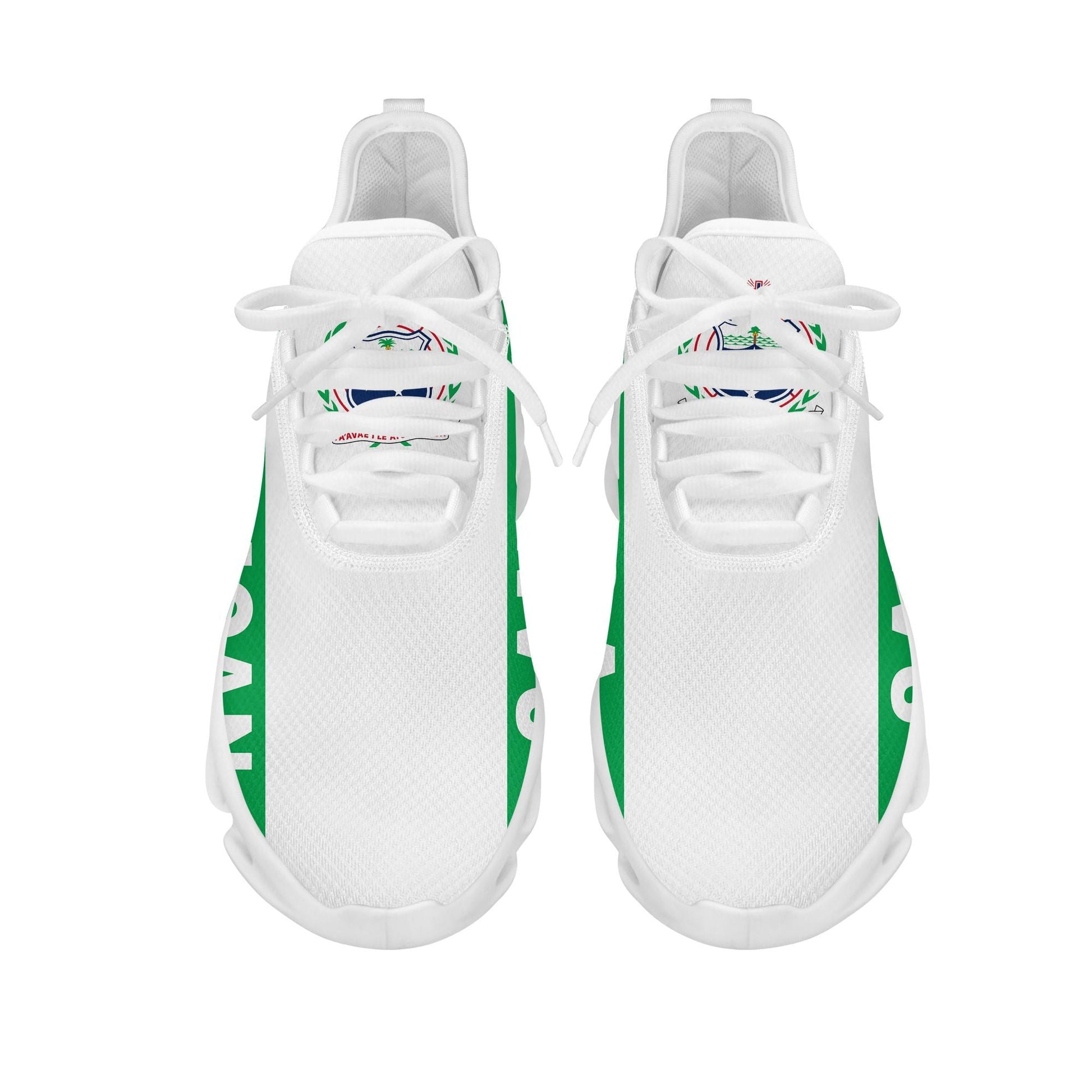 Polynesian Footwear Samoa Flag Sport Clunky Sneakers Green and White LT10