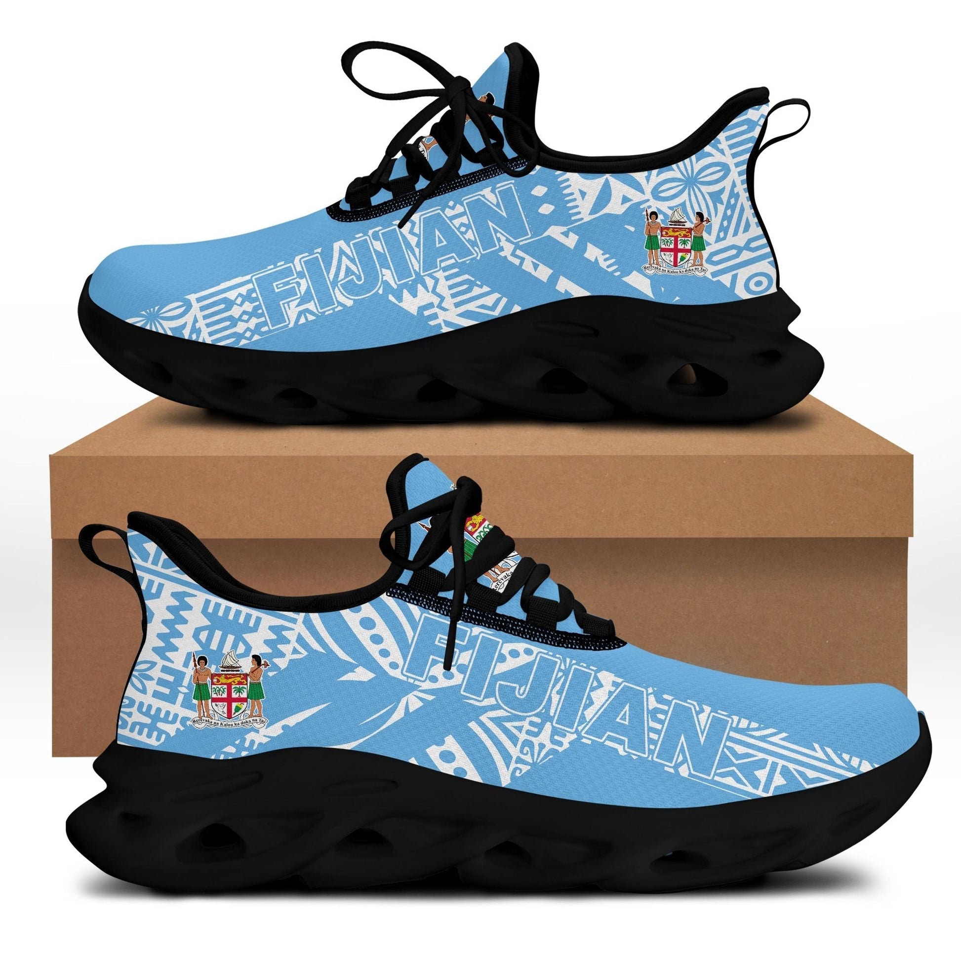 Polynesian Footwear Fiji Flag Tapa Sport Clunky Sneakers LT10