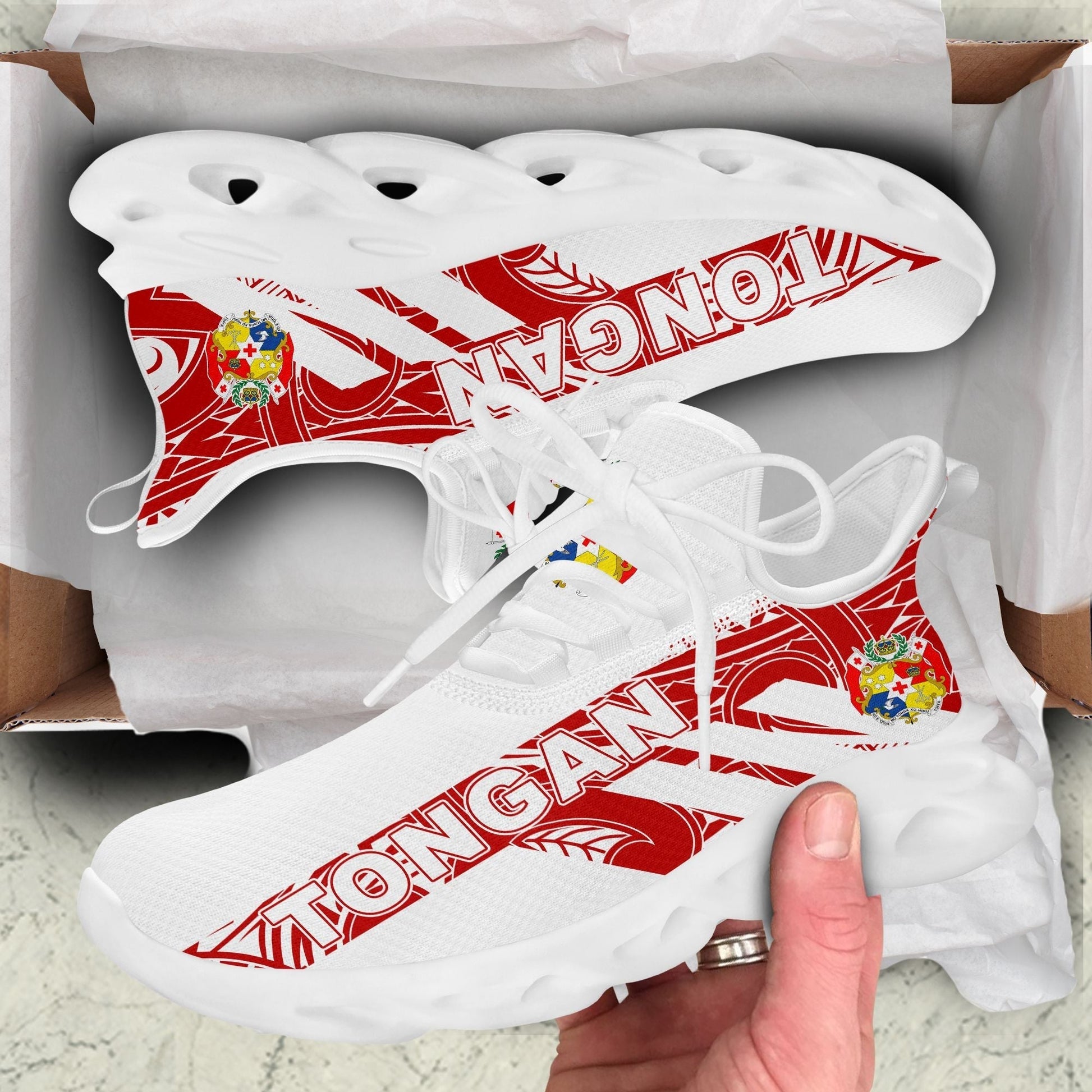 Polynesian Footwear Tonga Flag Maori Sport Clunky Sneakers LT10