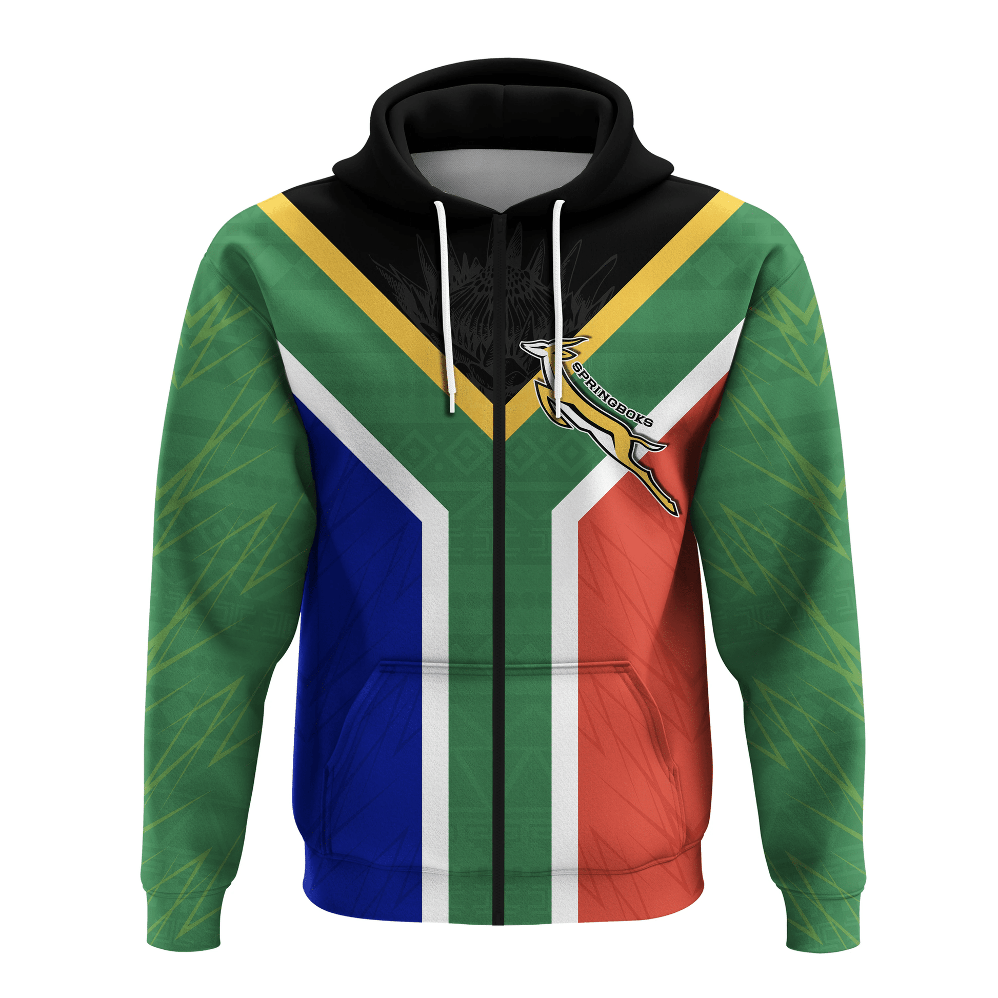 Springboks Passion Zip Hoodie South Africa Rugby LT13